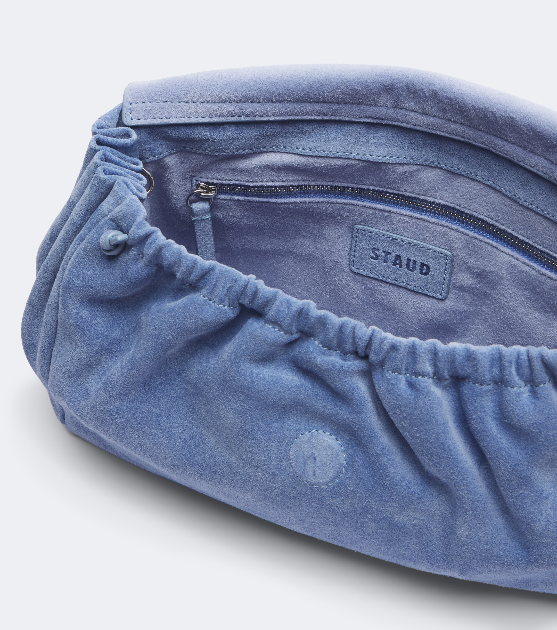 Staud Staud CY Medium suede clutch
