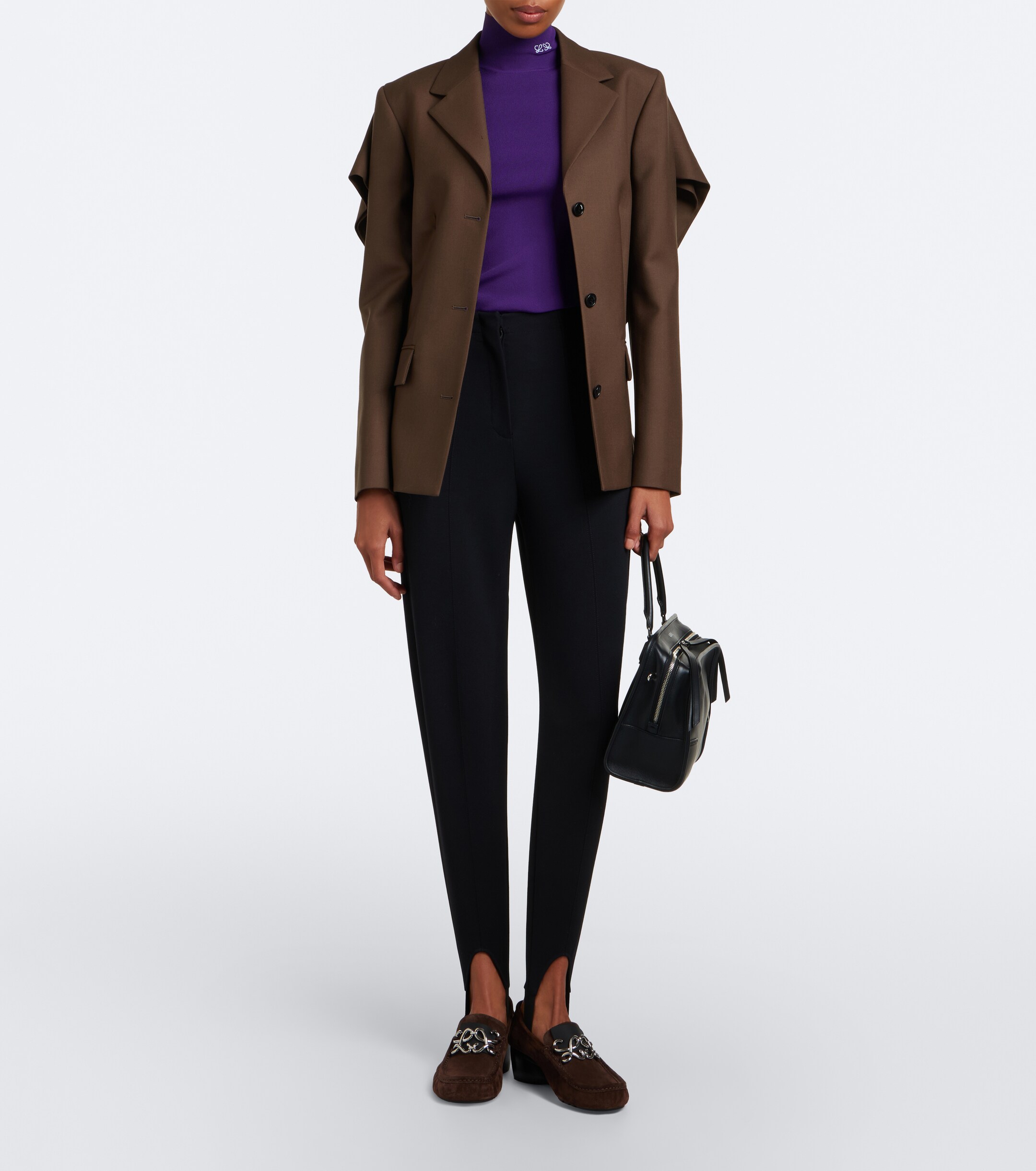 Loewe Loewe Double L suede loafer pumps