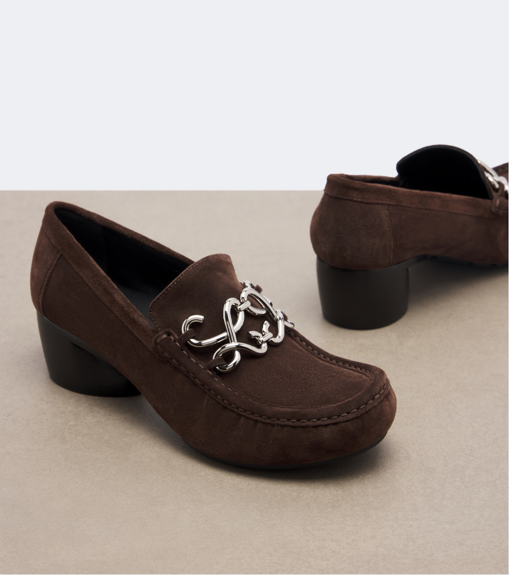 Loewe Loewe Double L suede loafer pumps