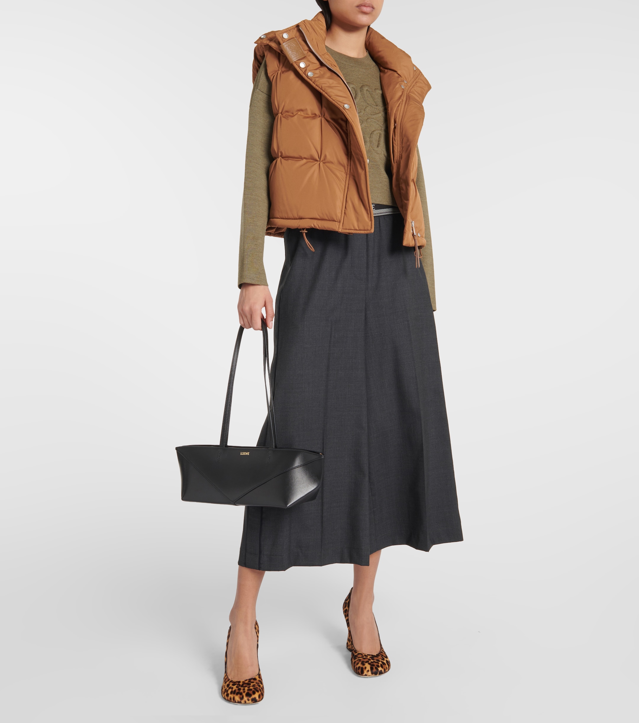 Loewe Wool cropped wide-leg pants