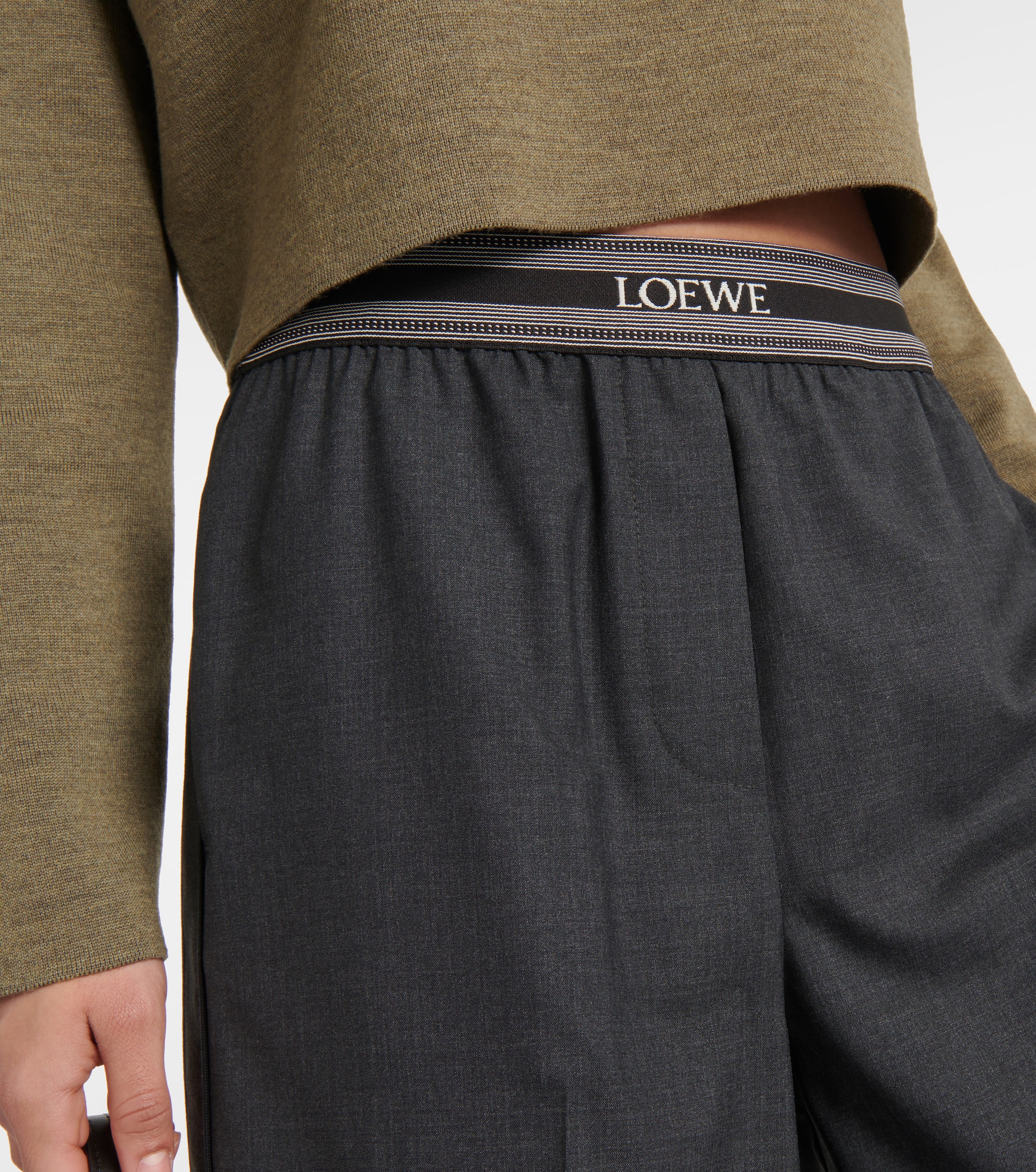Loewe Wool cropped wide-leg pants thumbnail