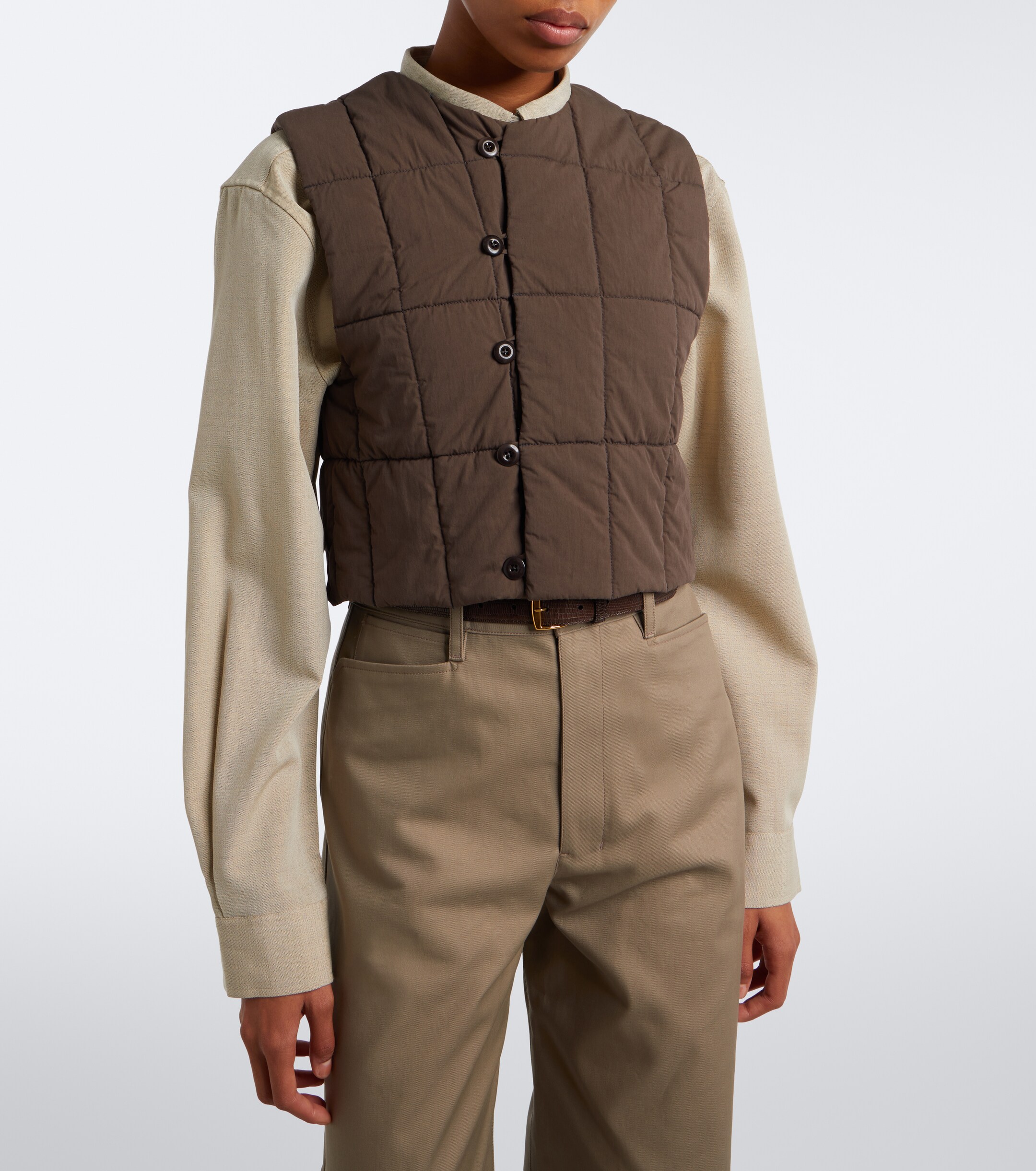 Lemaire Lemaire Padded quilted cotton-blend vest