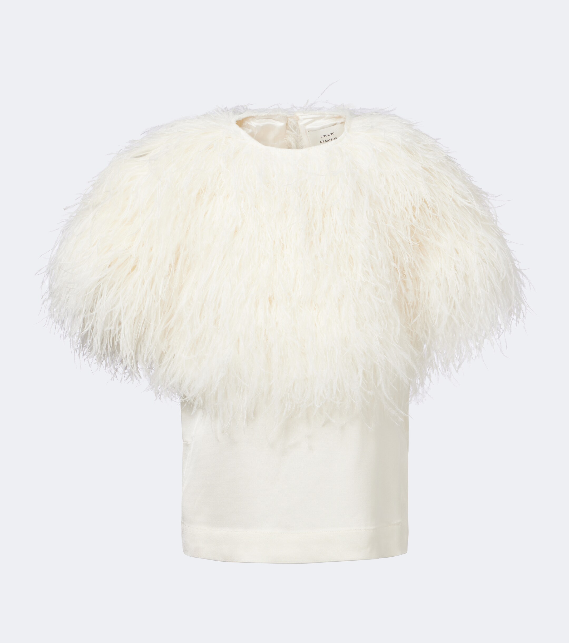 LOULOU DE SAISON Loulou de Saison Iona feather-trimmed top