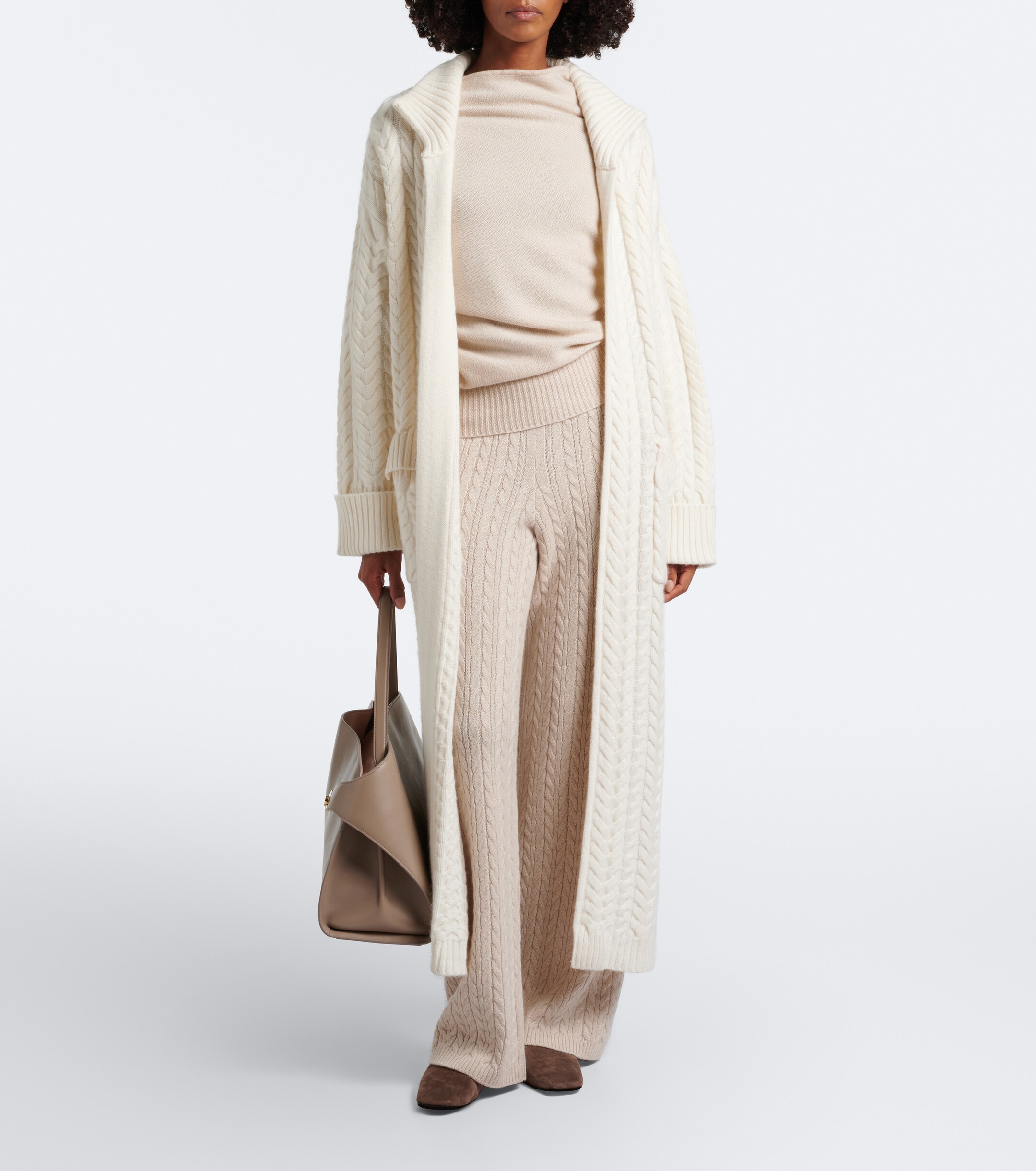 arch4 Arch4 Bond Street cable-knit cashmere long cardigan