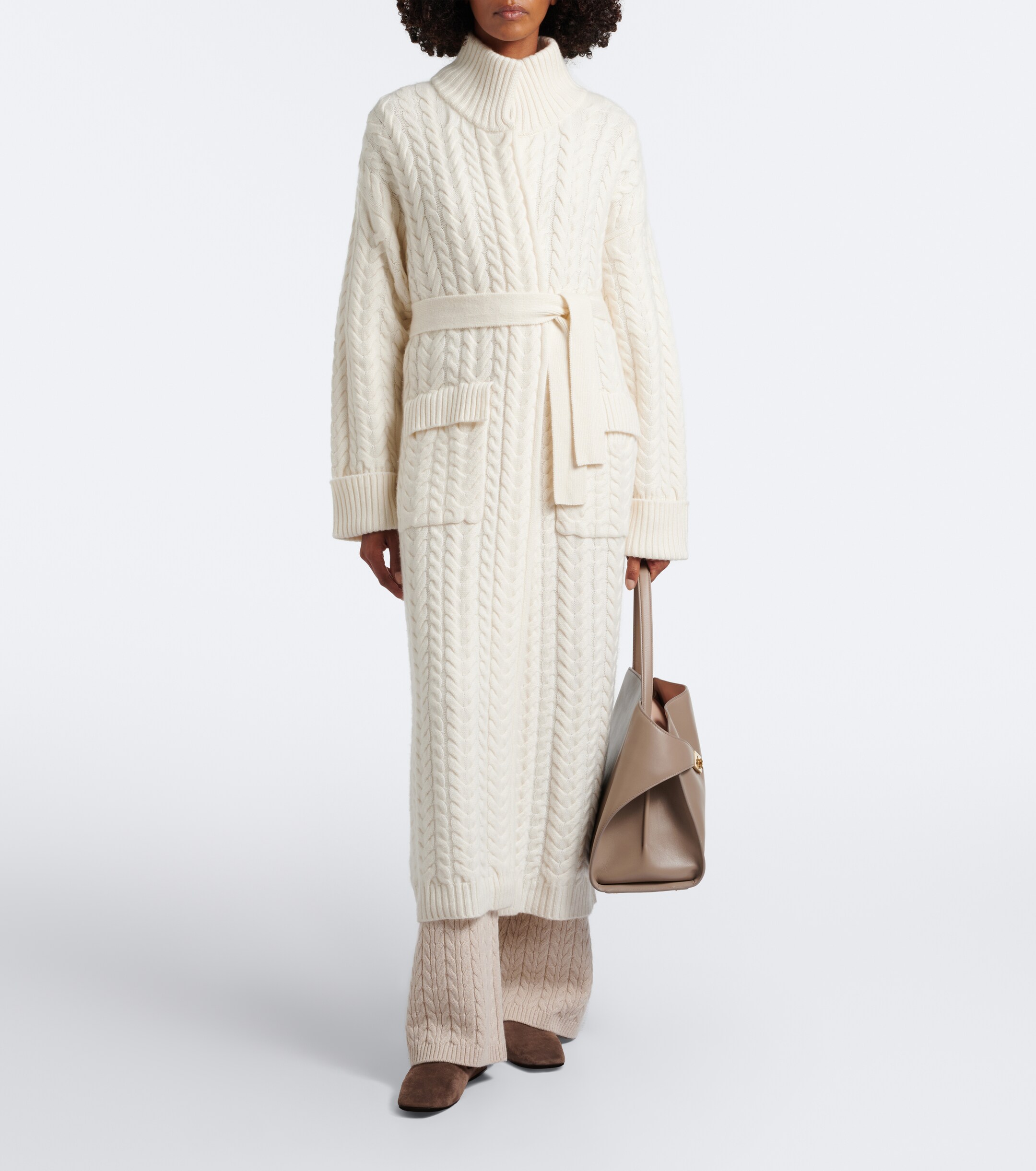 arch4 Arch4 Bond Street cable-knit cashmere long cardigan