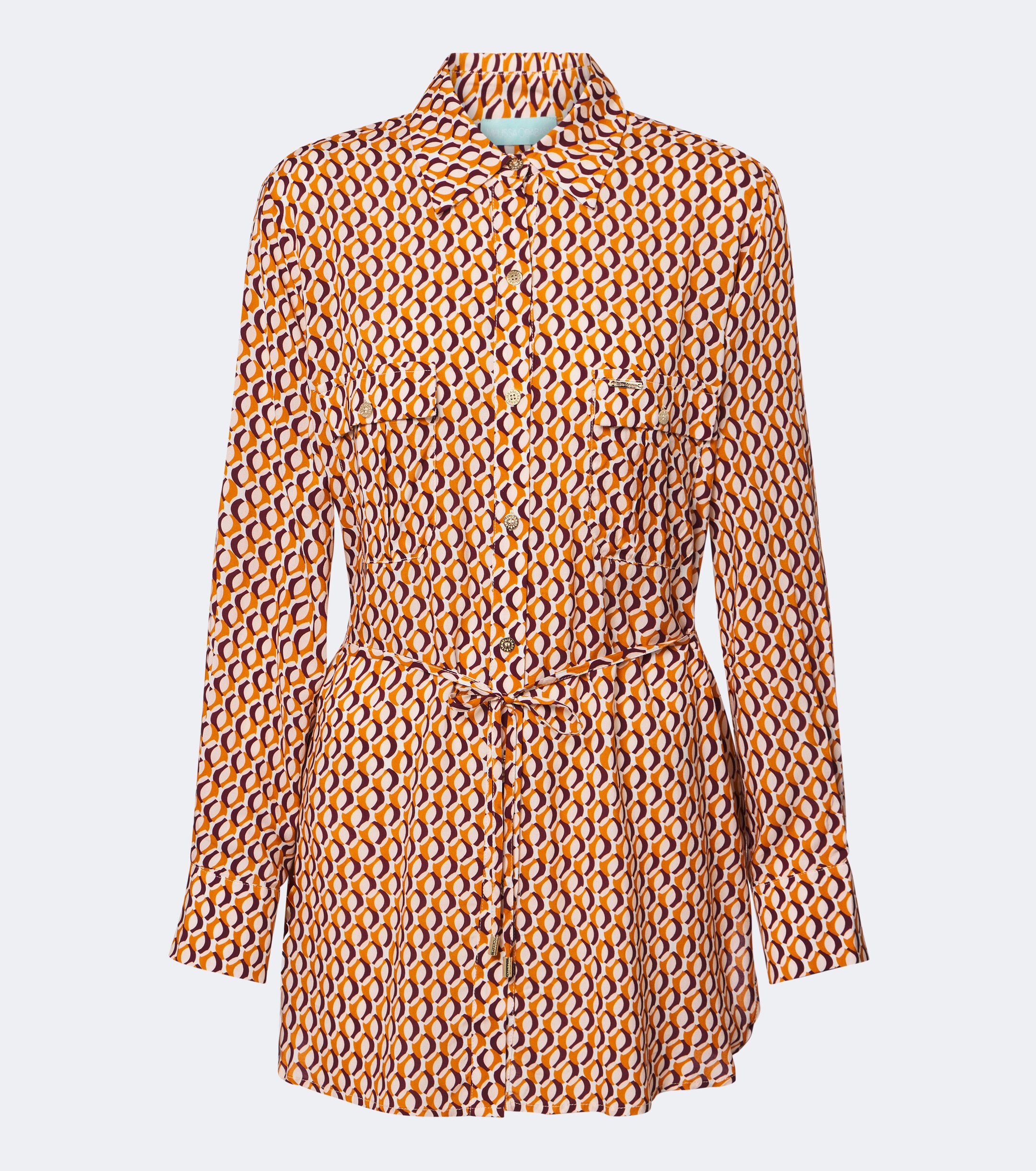 Melissa Odabash Melissa Odabash Ariel belted printed shirt