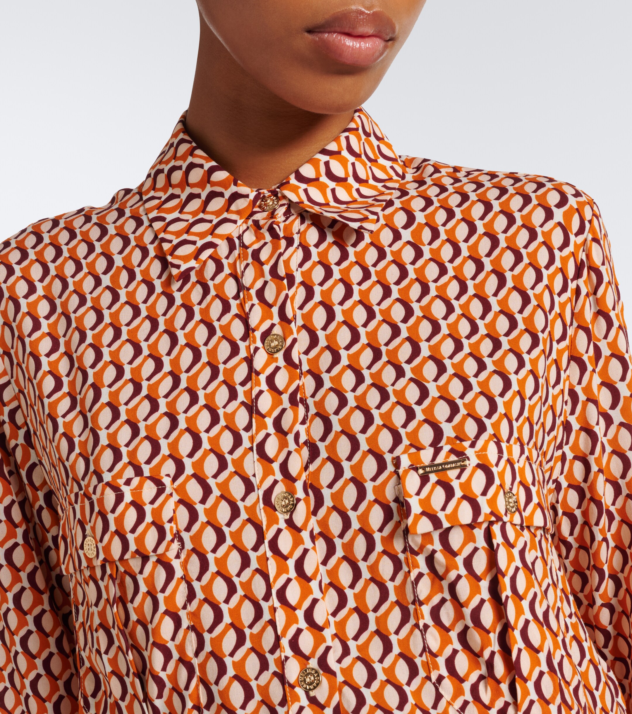Melissa Odabash Melissa Odabash Ariel belted printed shirt