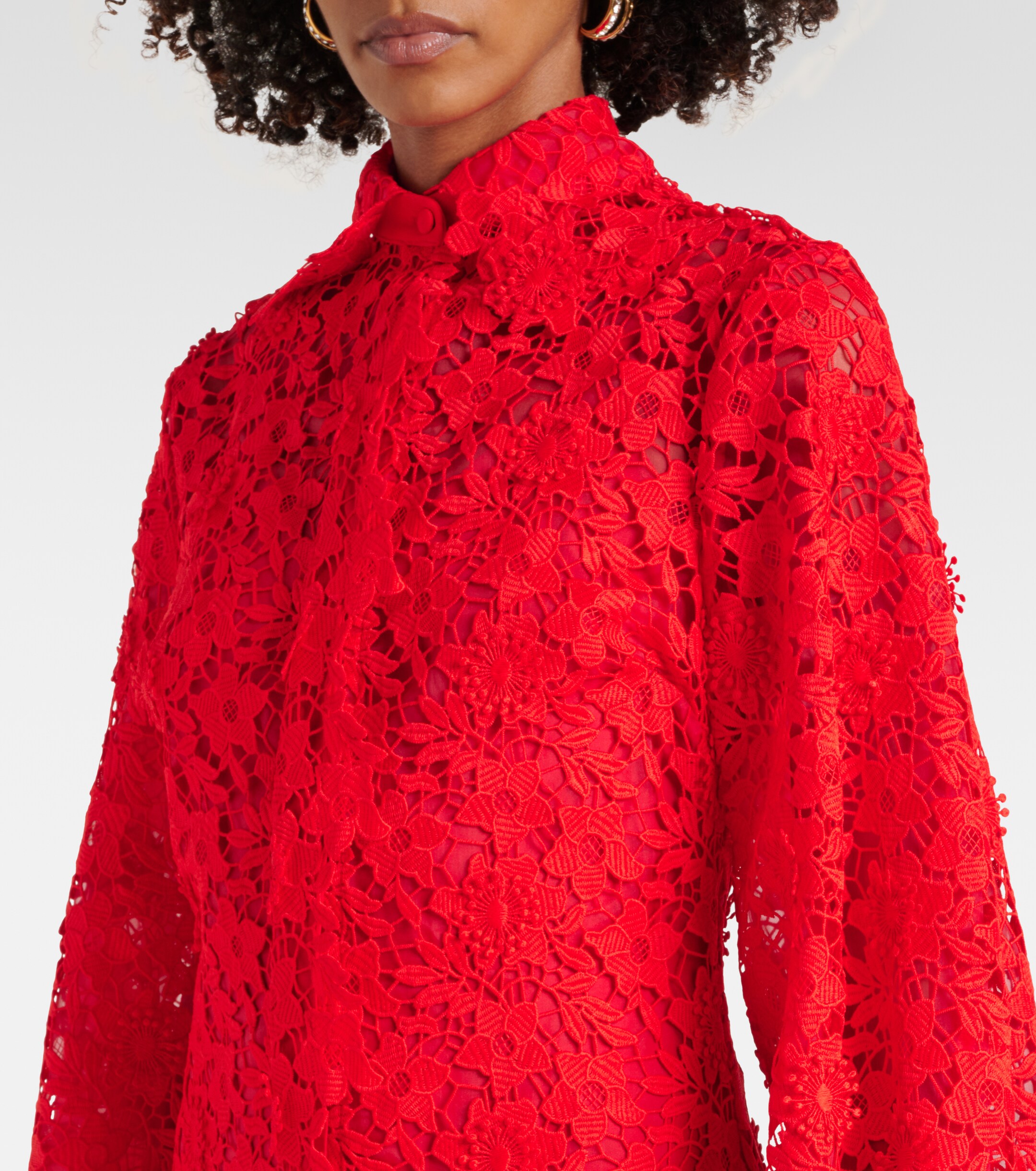 Safiyaa Salma lace belted shirt dress thumbnail