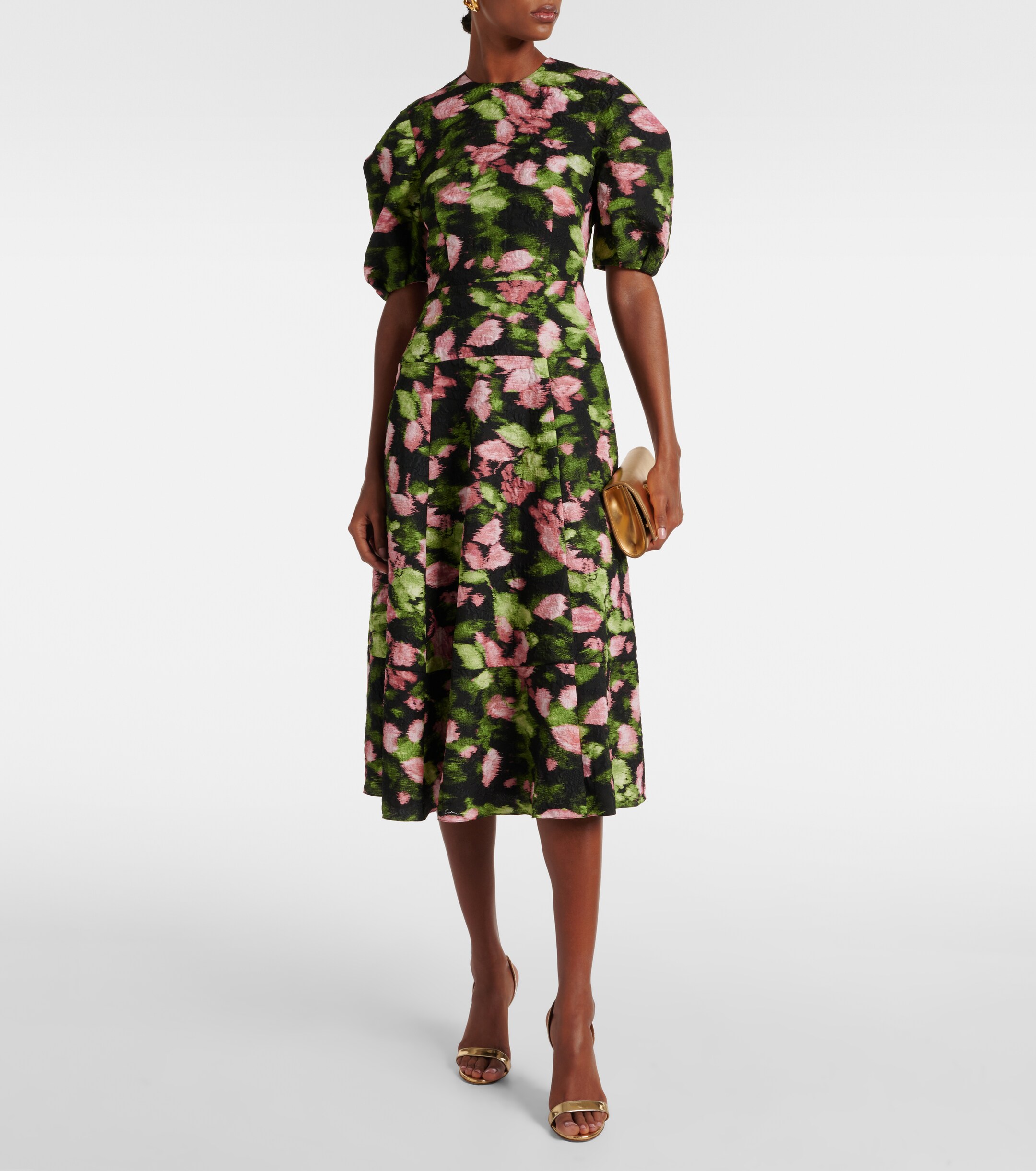 Erdem Floral matelassé midi dress