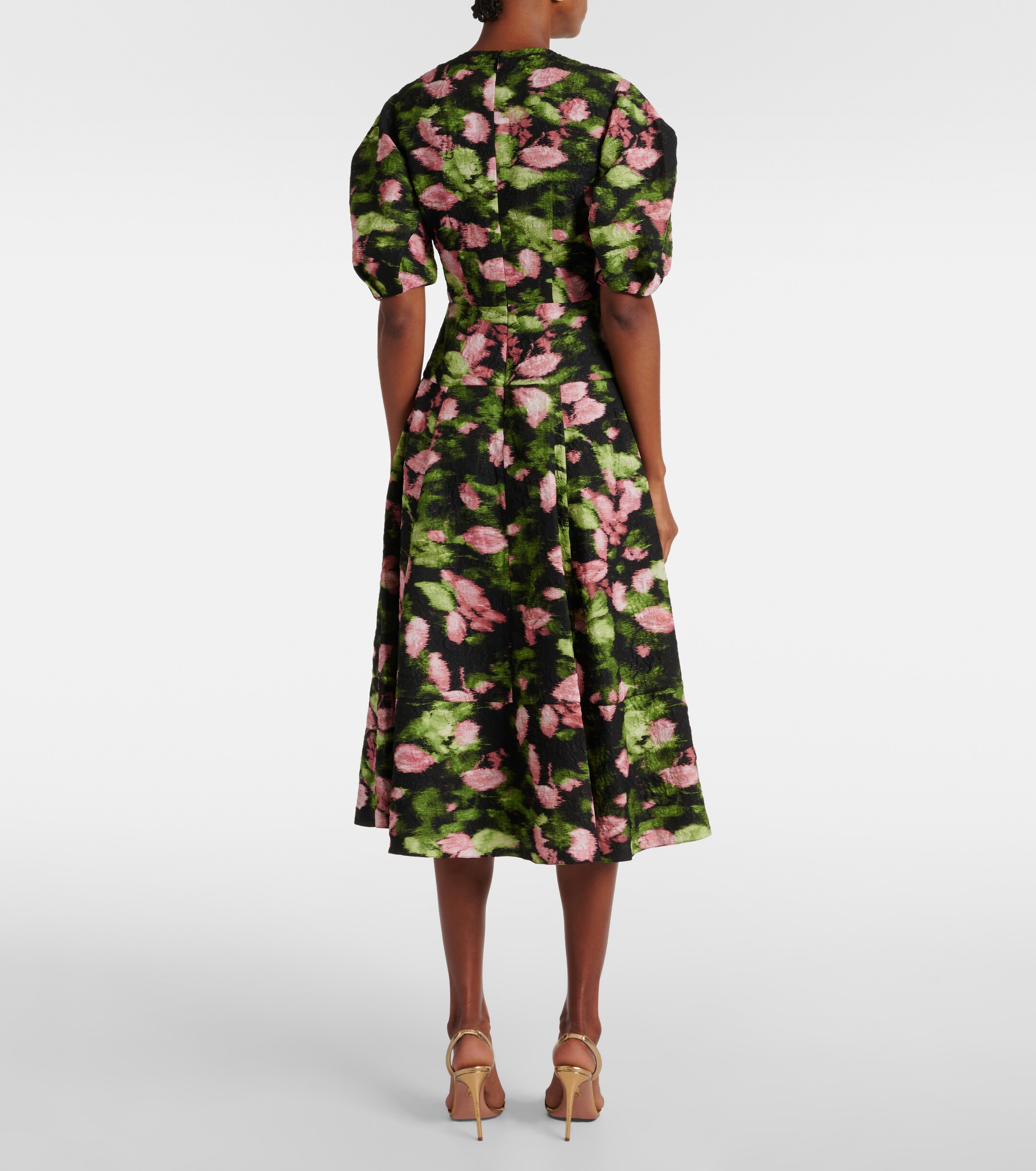Erdem Floral matelassé midi dress thumbnail