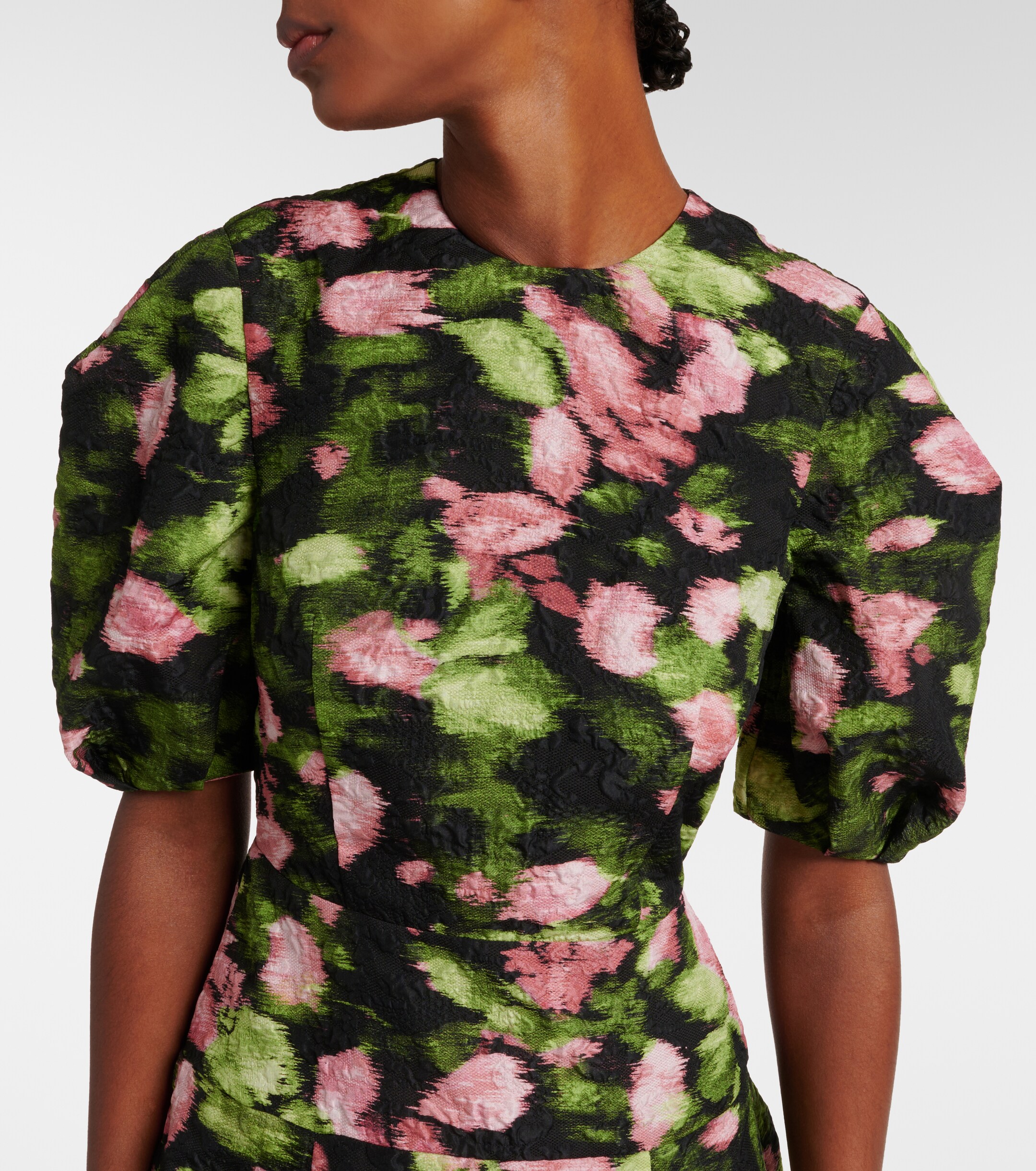 Erdem Floral matelassé midi dress thumbnail