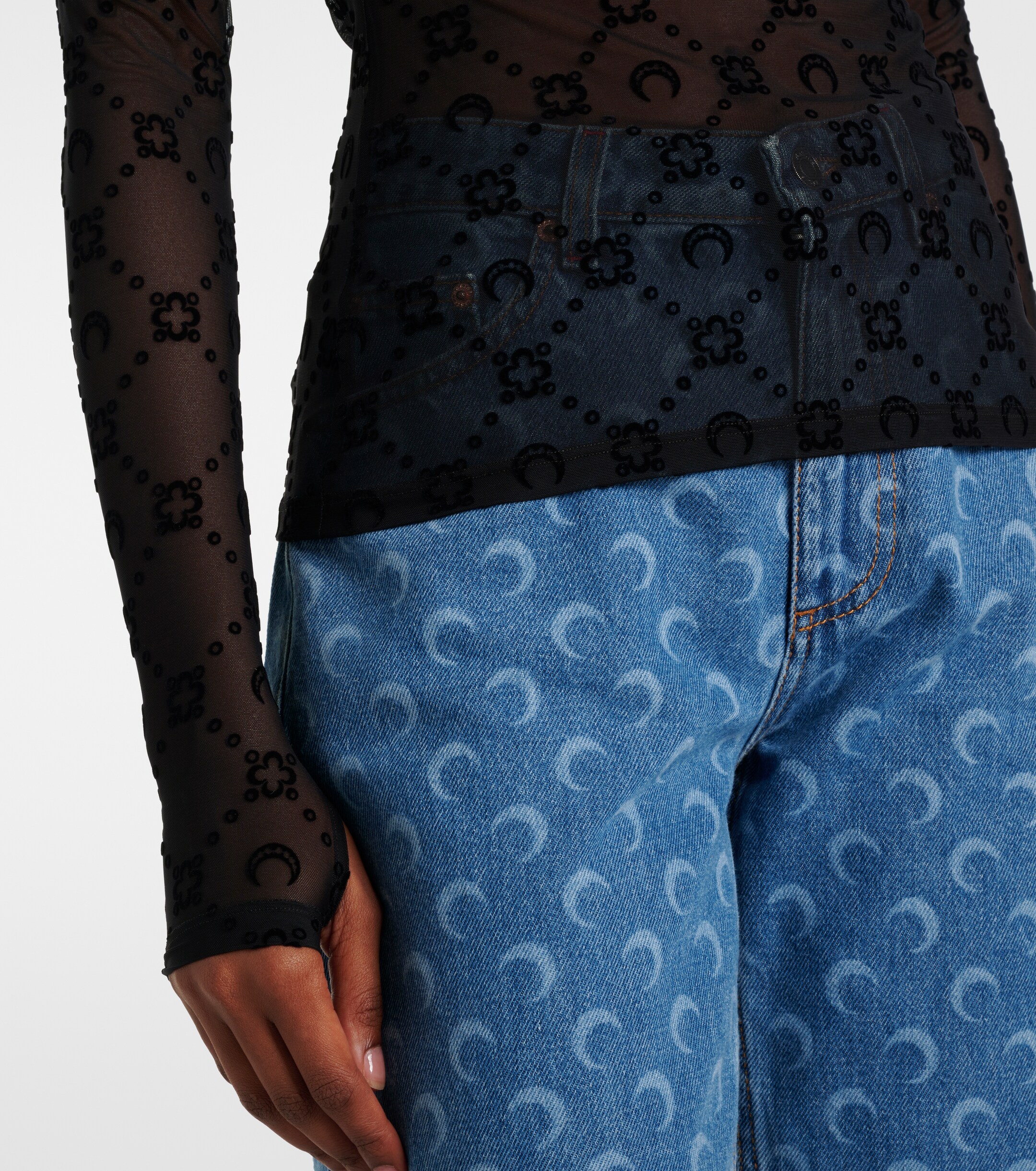Marine Serre Moonogram mesh top thumbnail