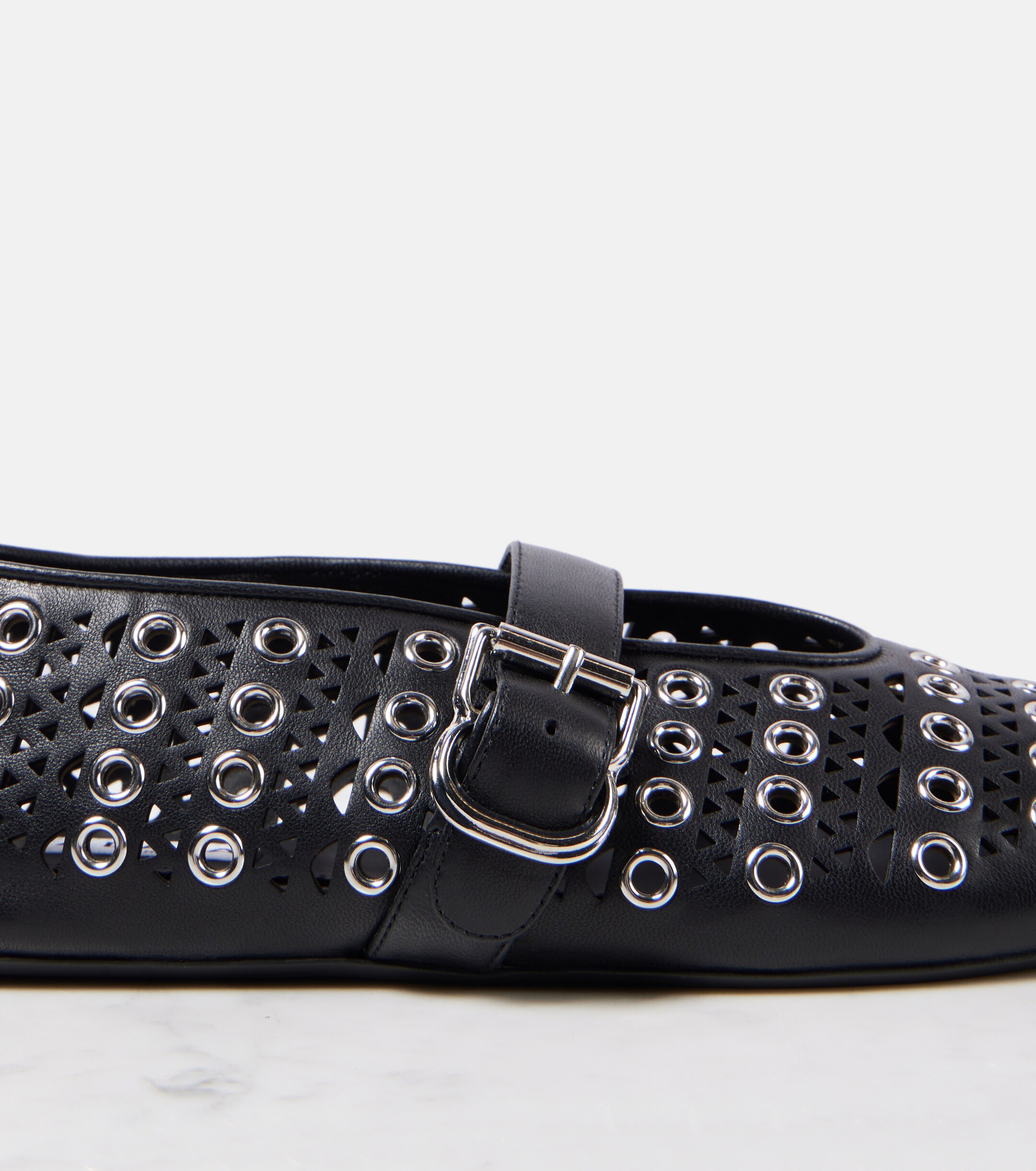 Alaïa Vienne embellished leather ballet flats