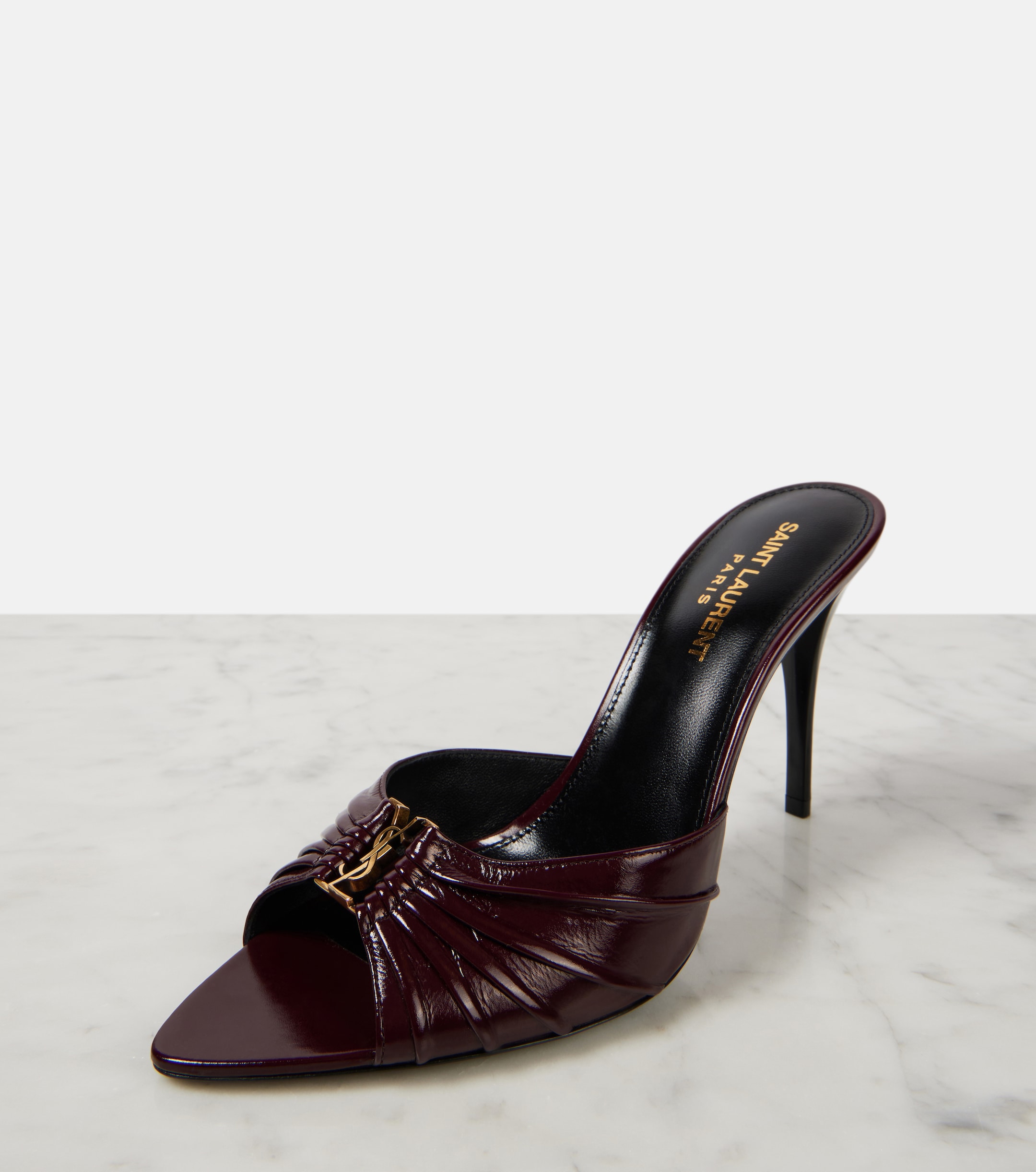 Saint Laurent Babylone Cassandre 90 leather mules thumbnail