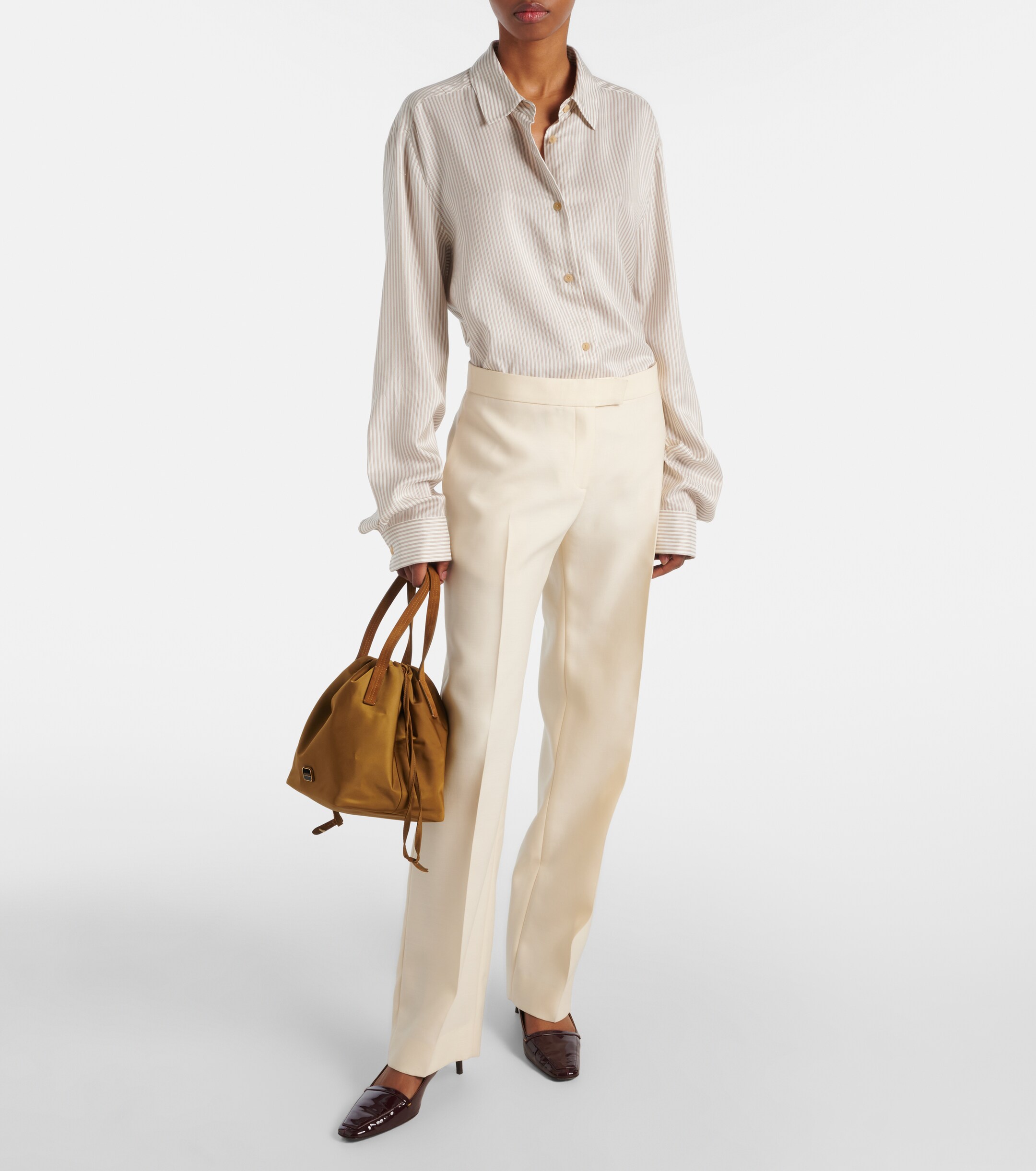 KHAITE Agro striped silk shirt