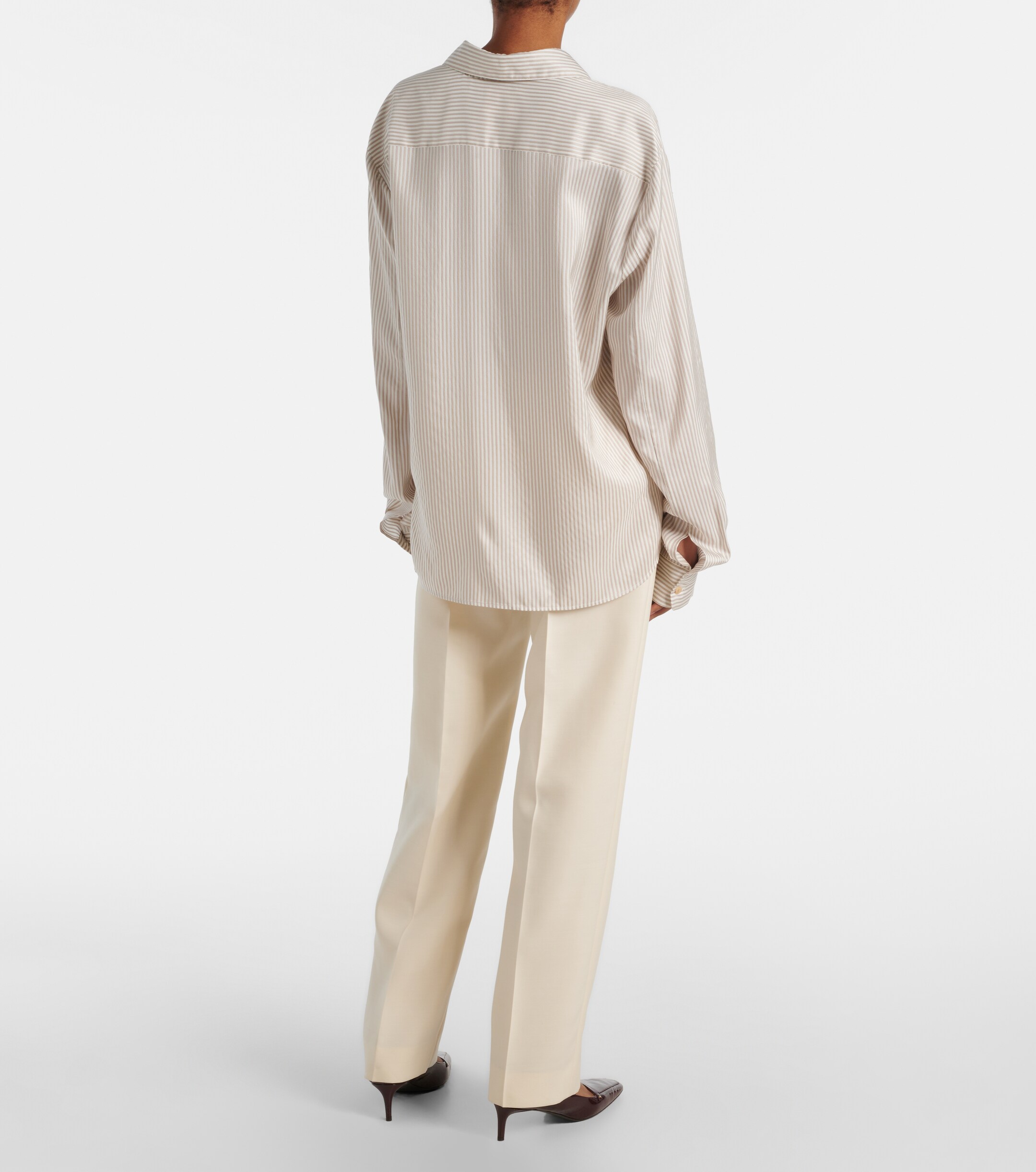 KHAITE Agro striped silk shirt