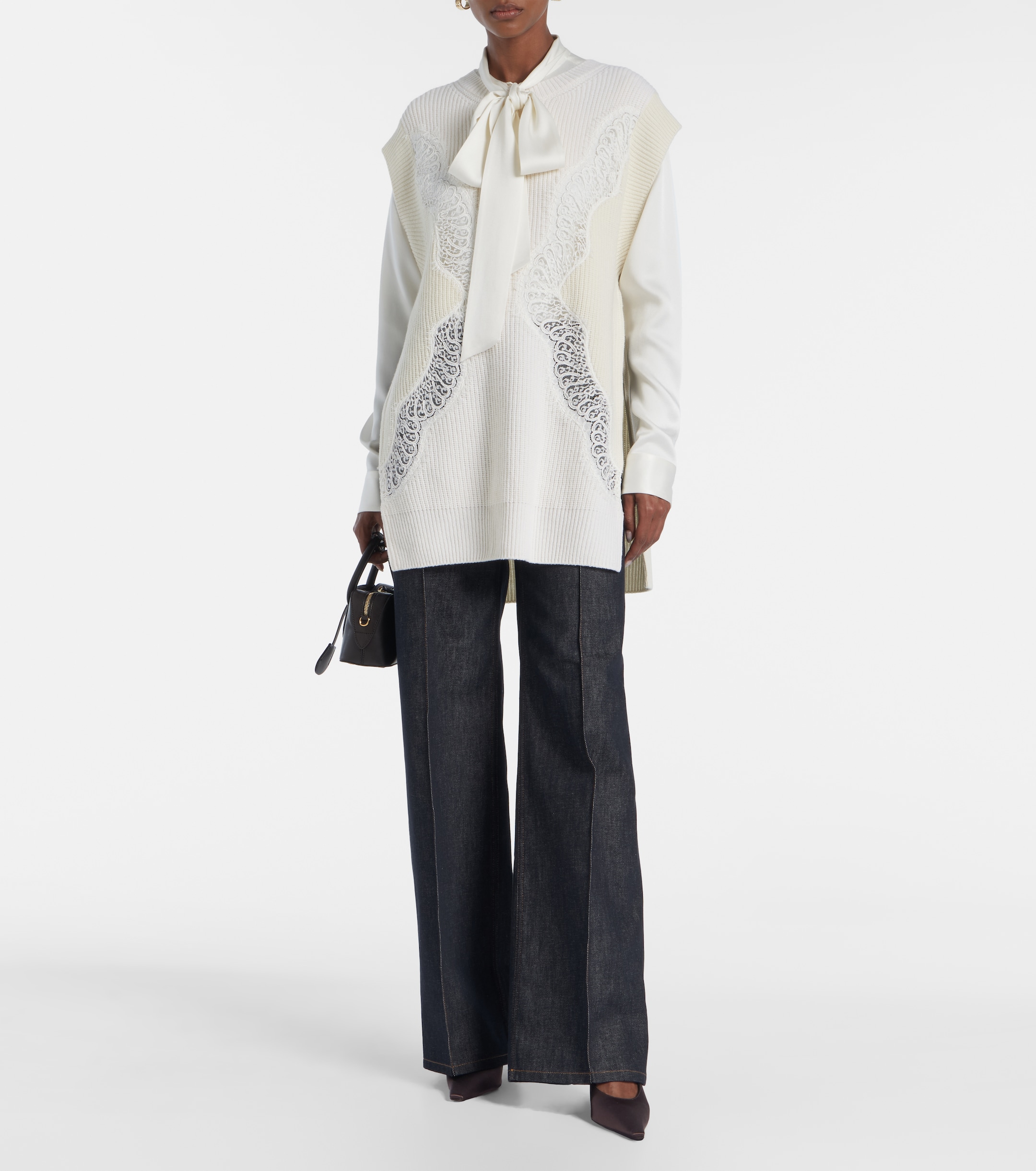 Stella McCartney Stella McCartney Virgin wool lace sweater vest