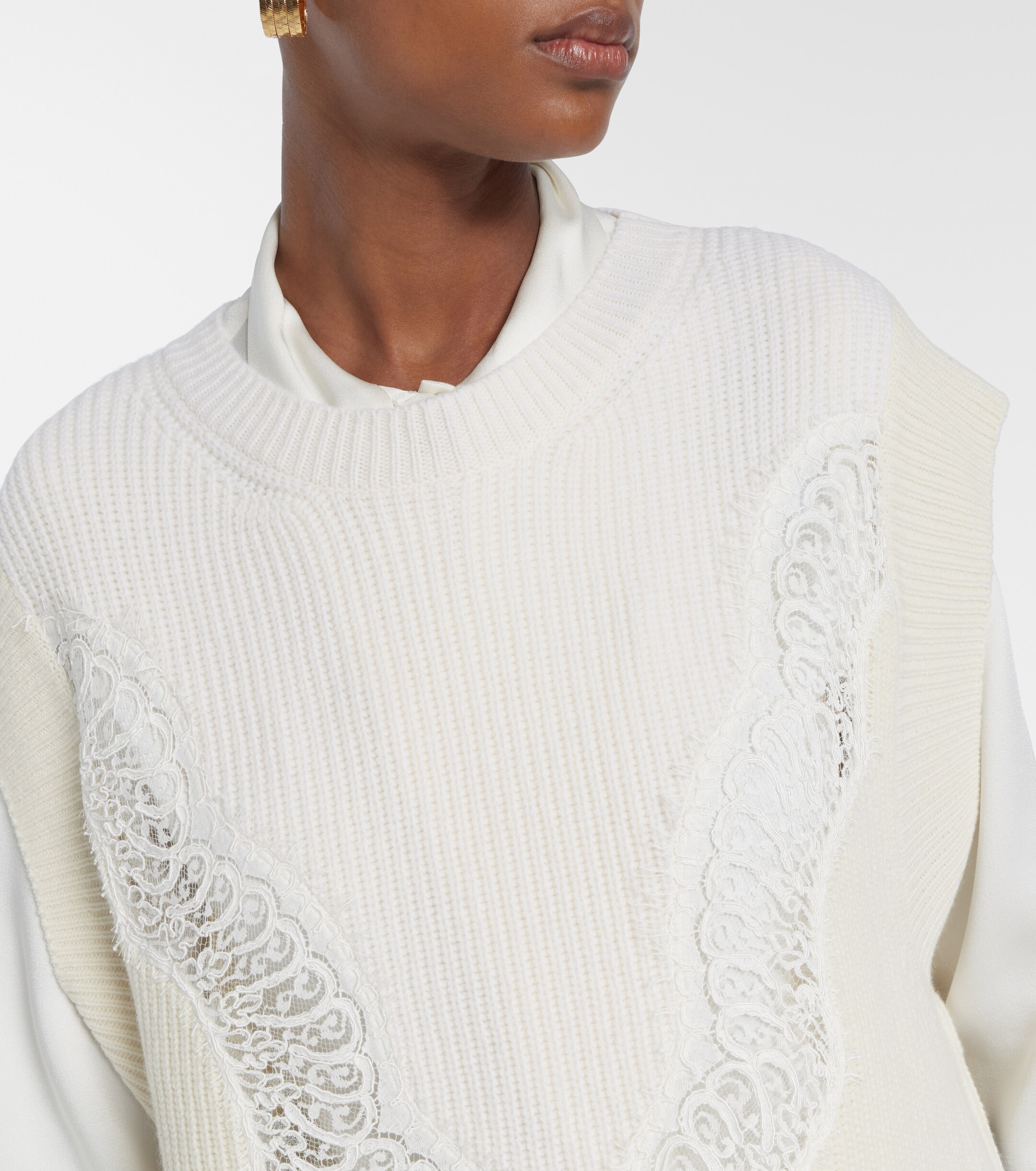 Stella McCartney Stella McCartney Virgin wool lace sweater vest