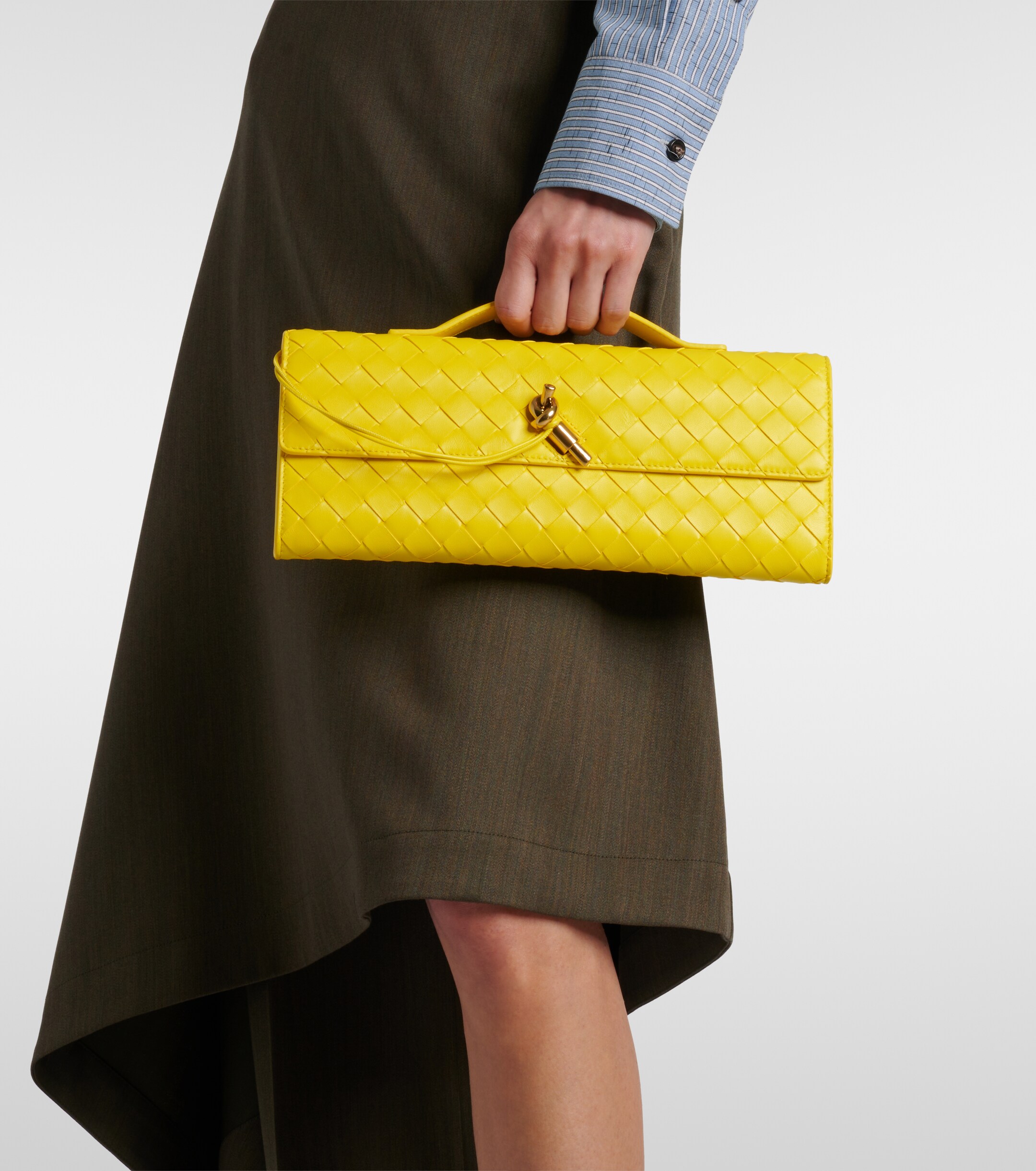 Bottega Veneta Andiamo Intrecciato leather clutch