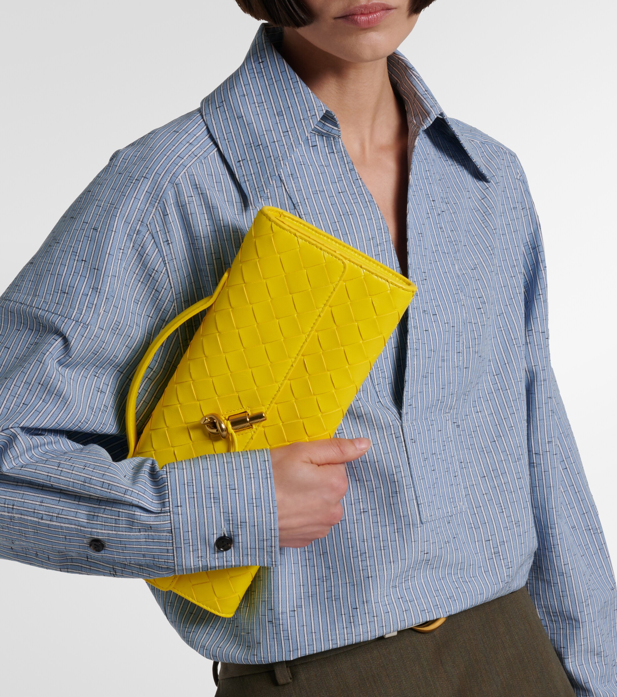 Bottega Veneta Andiamo Intrecciato leather clutch