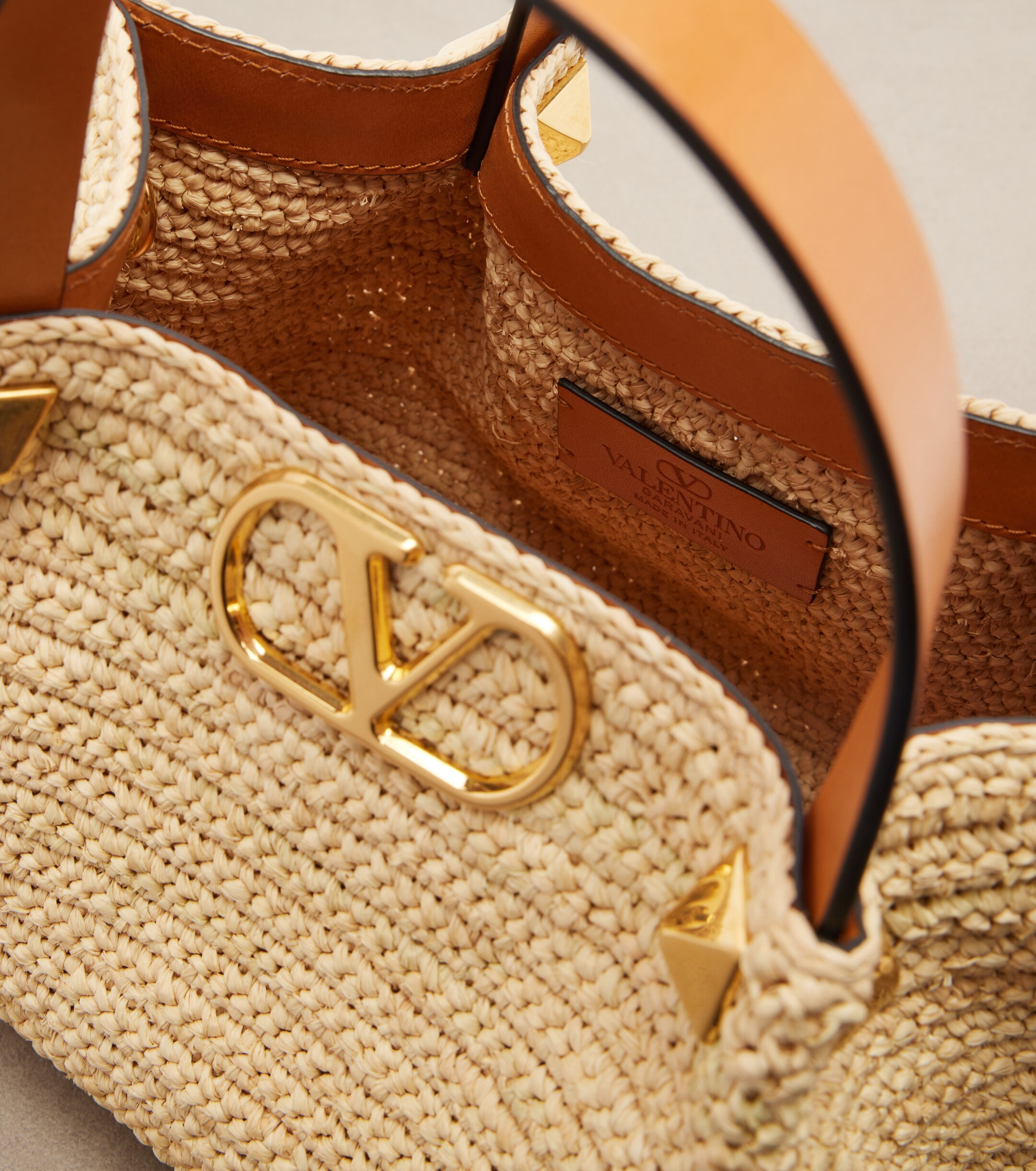 Valentino Garavani VLogo Small raffia top-handle bag thumbnail