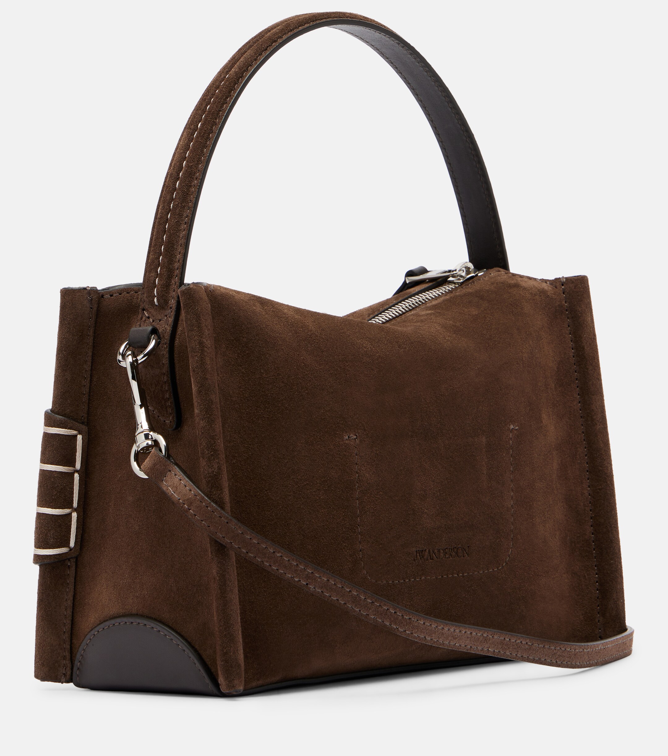 Jw Anderson Loafer Small suede top-handle bag