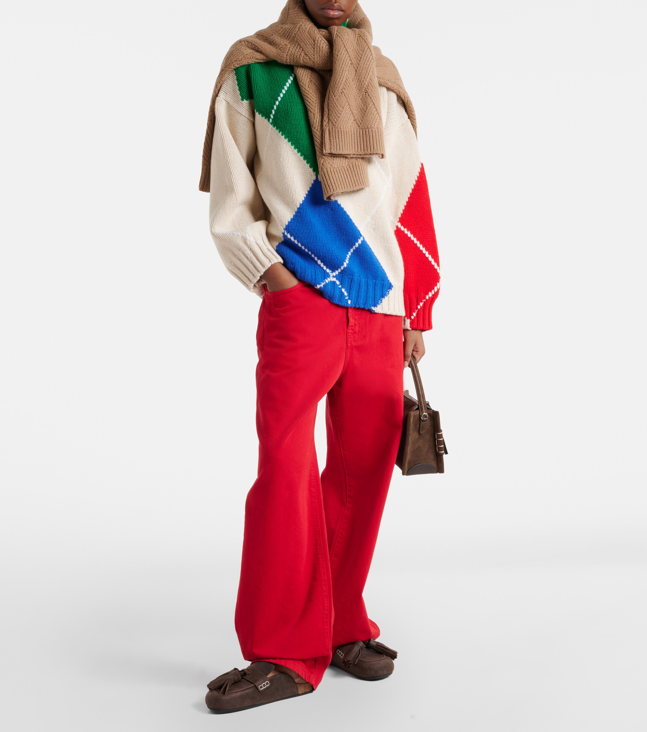 Jw Anderson Loafer Small suede top-handle bag