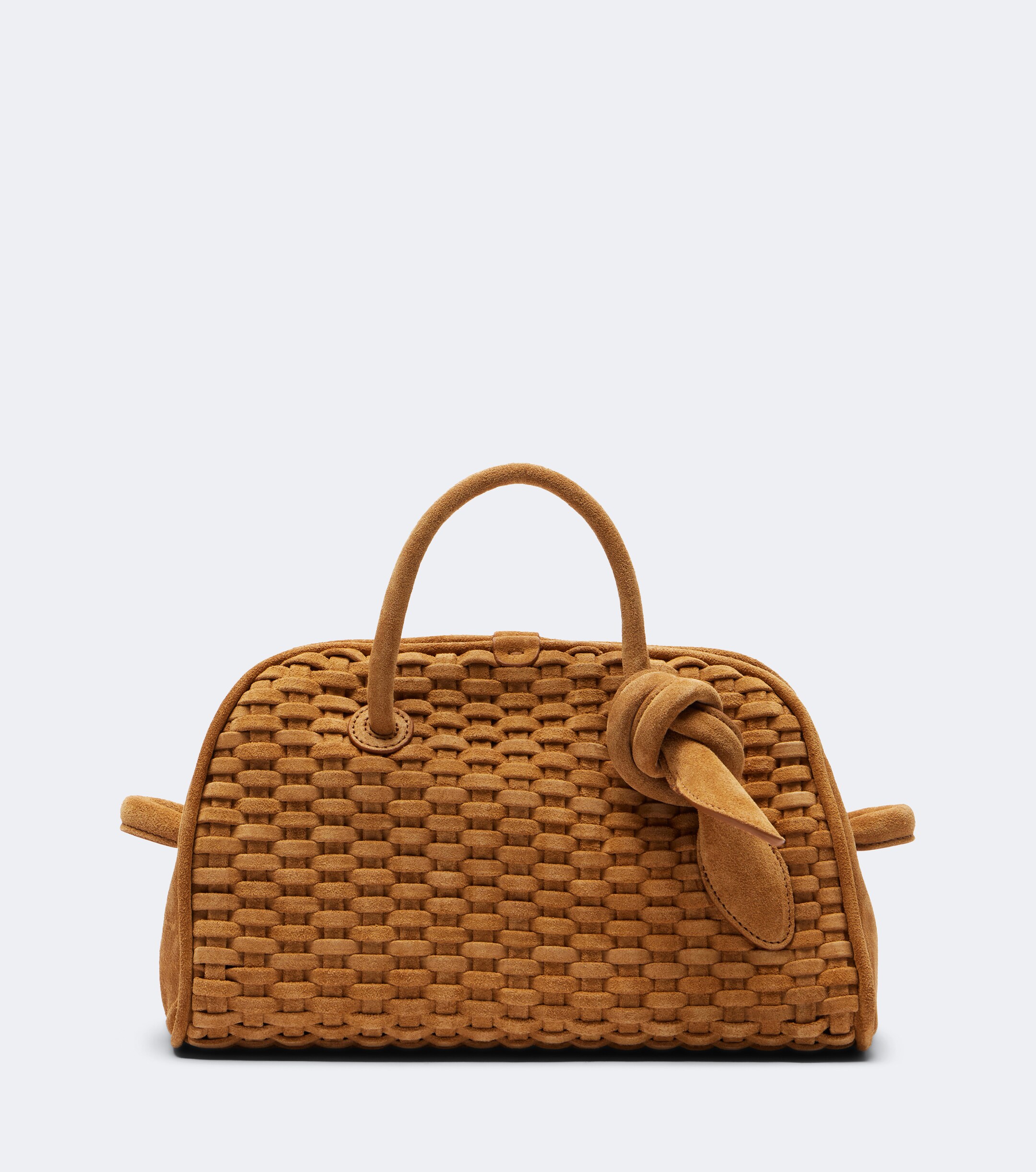 Jacquemus Turismo Small woven suede bowling bag