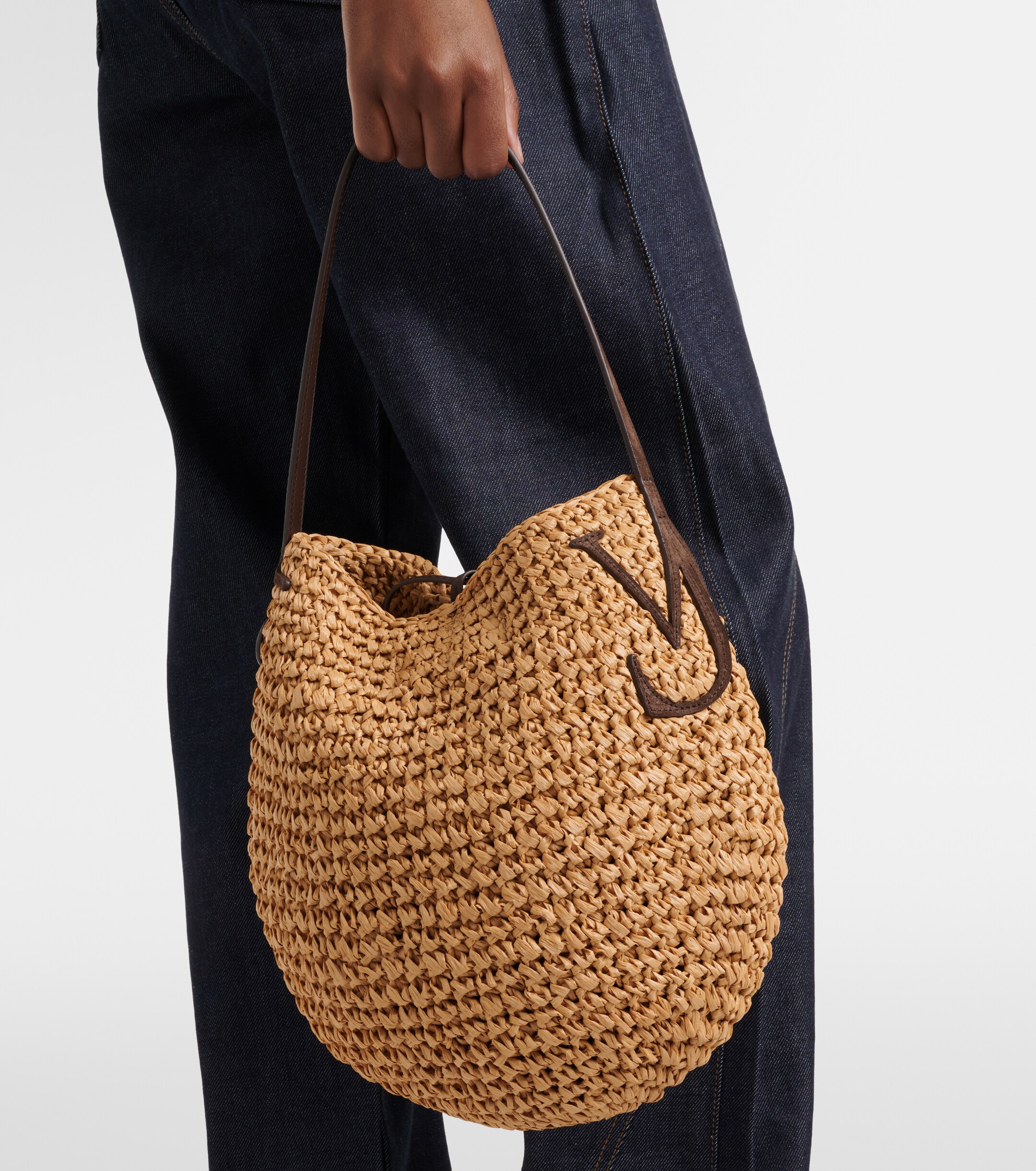 Jw Anderson Bulb Small raffia bucket bag