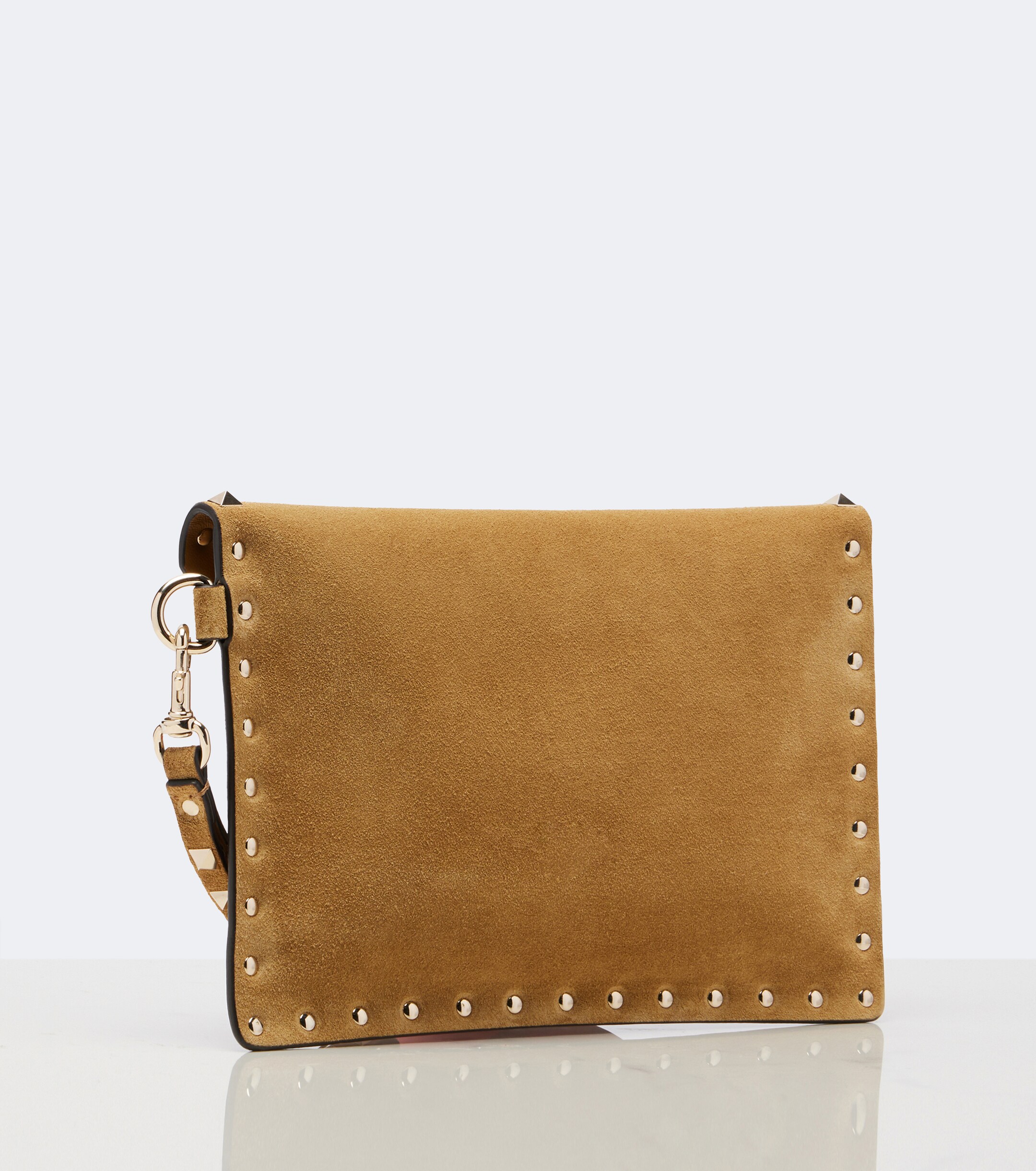 Valentino Garavani Rockstud Medium suede pouch thumbnail