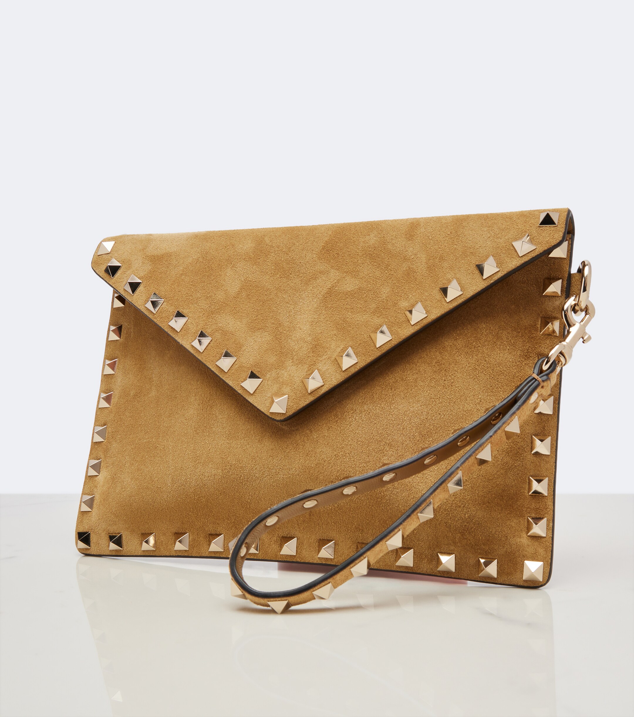 Valentino Garavani Rockstud Medium suede pouch thumbnail
