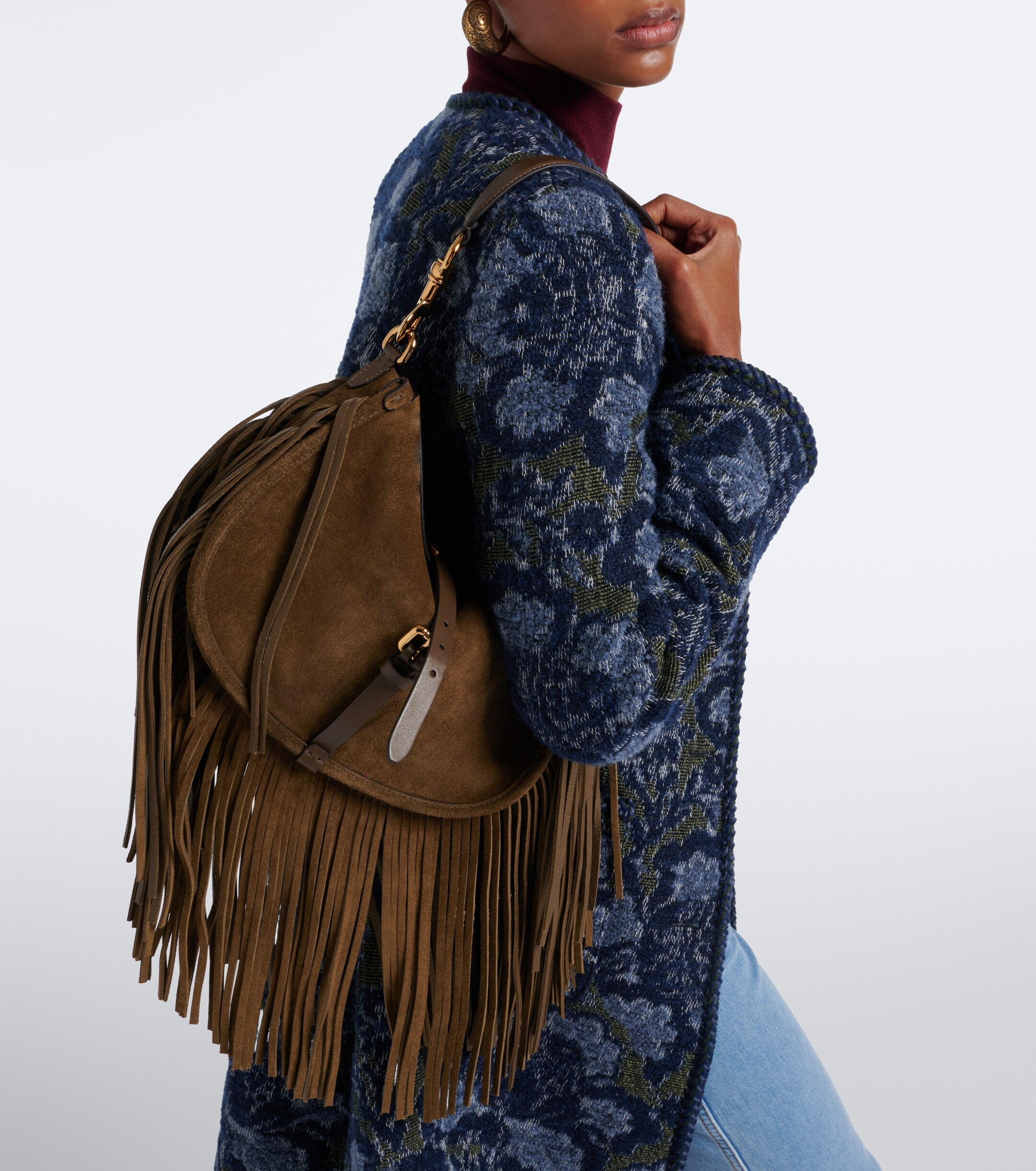 Etro Pony Medium suede shoulder bag