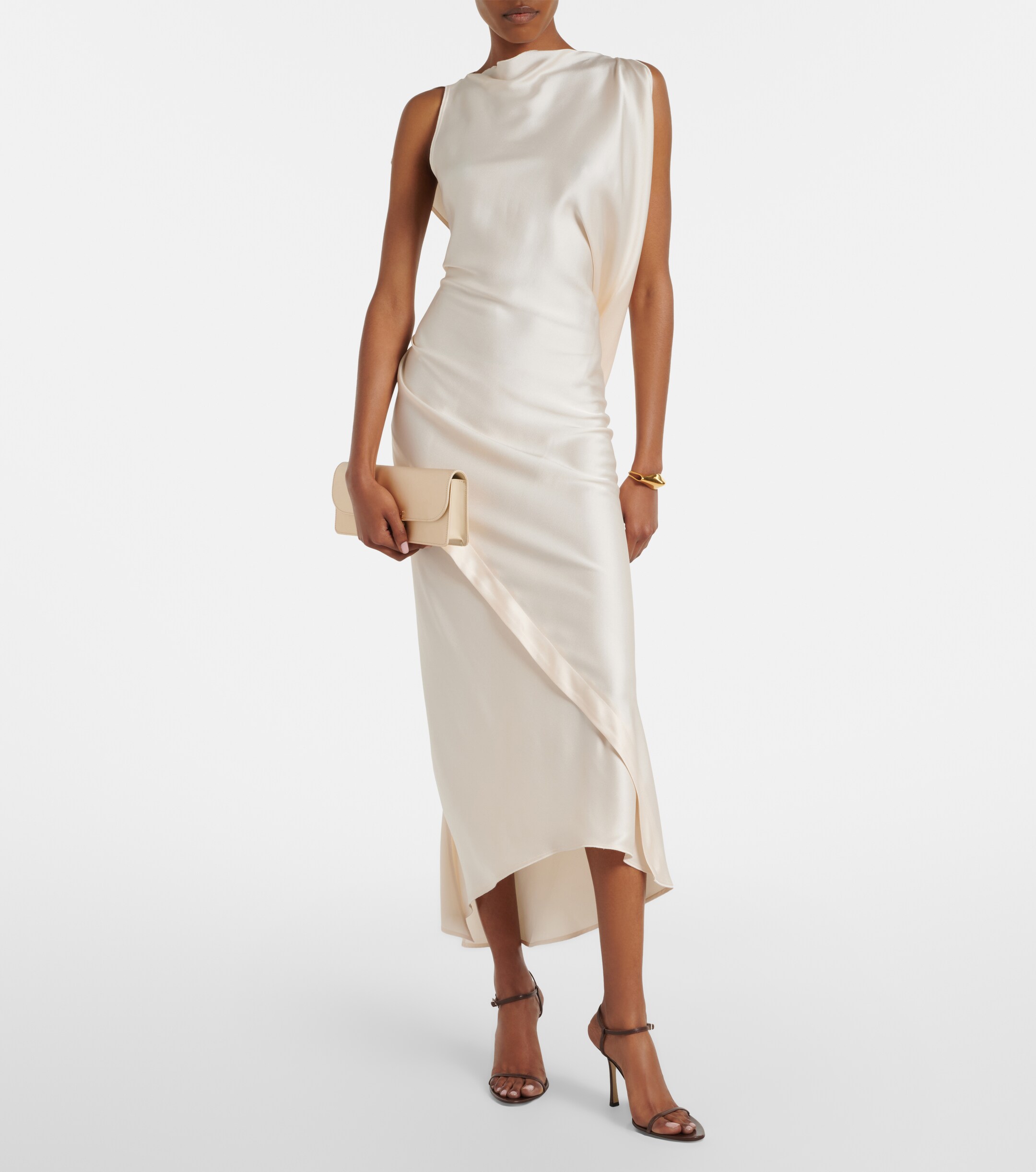 Victoria Beckham Dorian East-West satin clutch