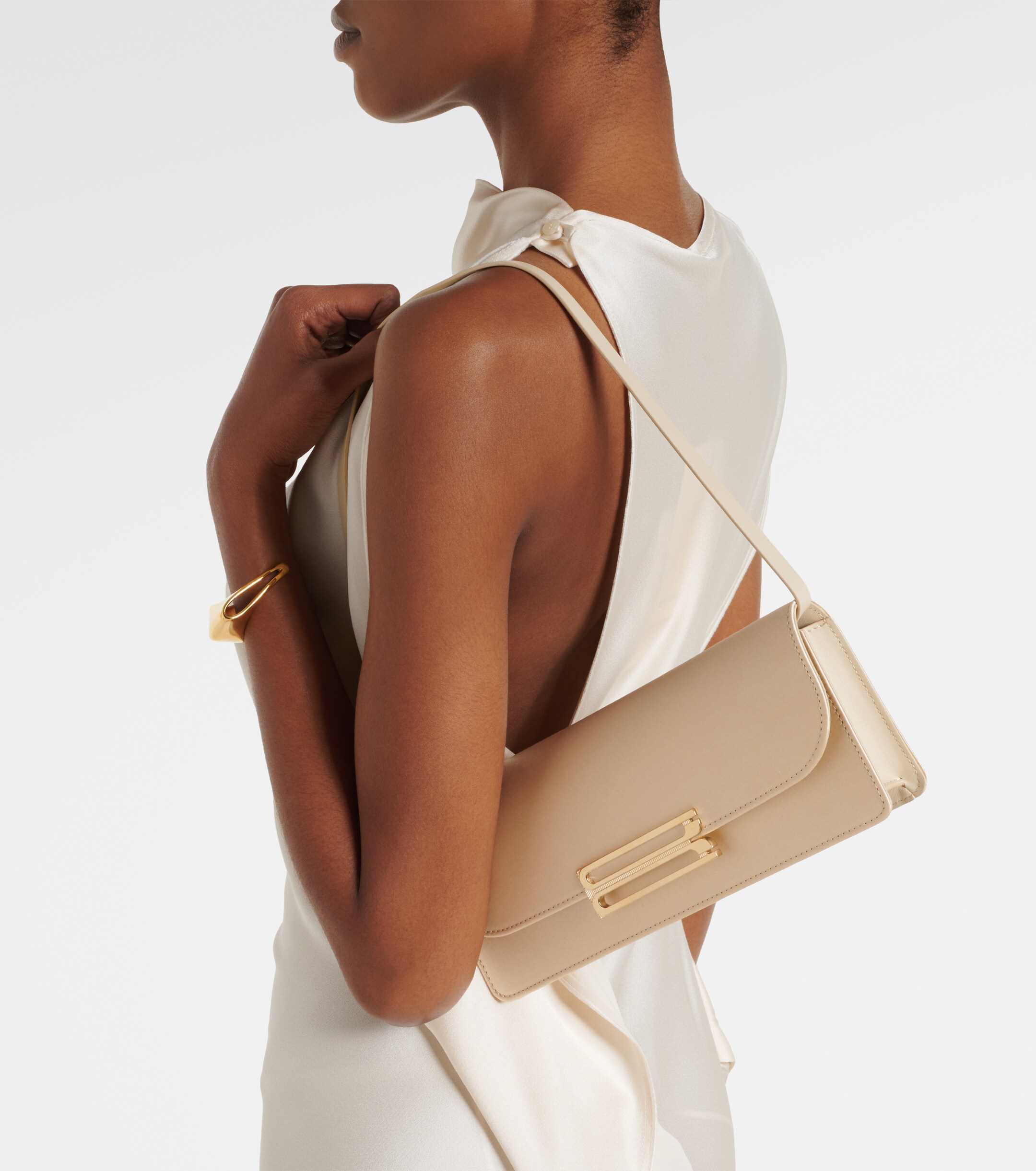 Victoria Beckham Dorian East-West satin clutch