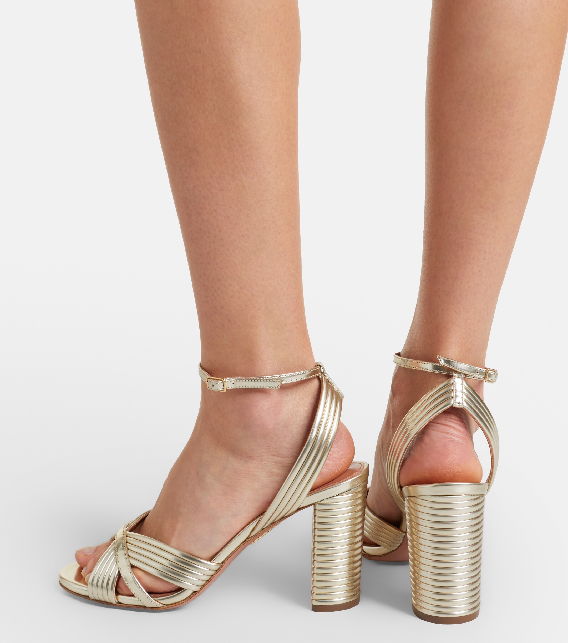 AQUAZZURA Aquazzura Very Sundance metallic leather sandals