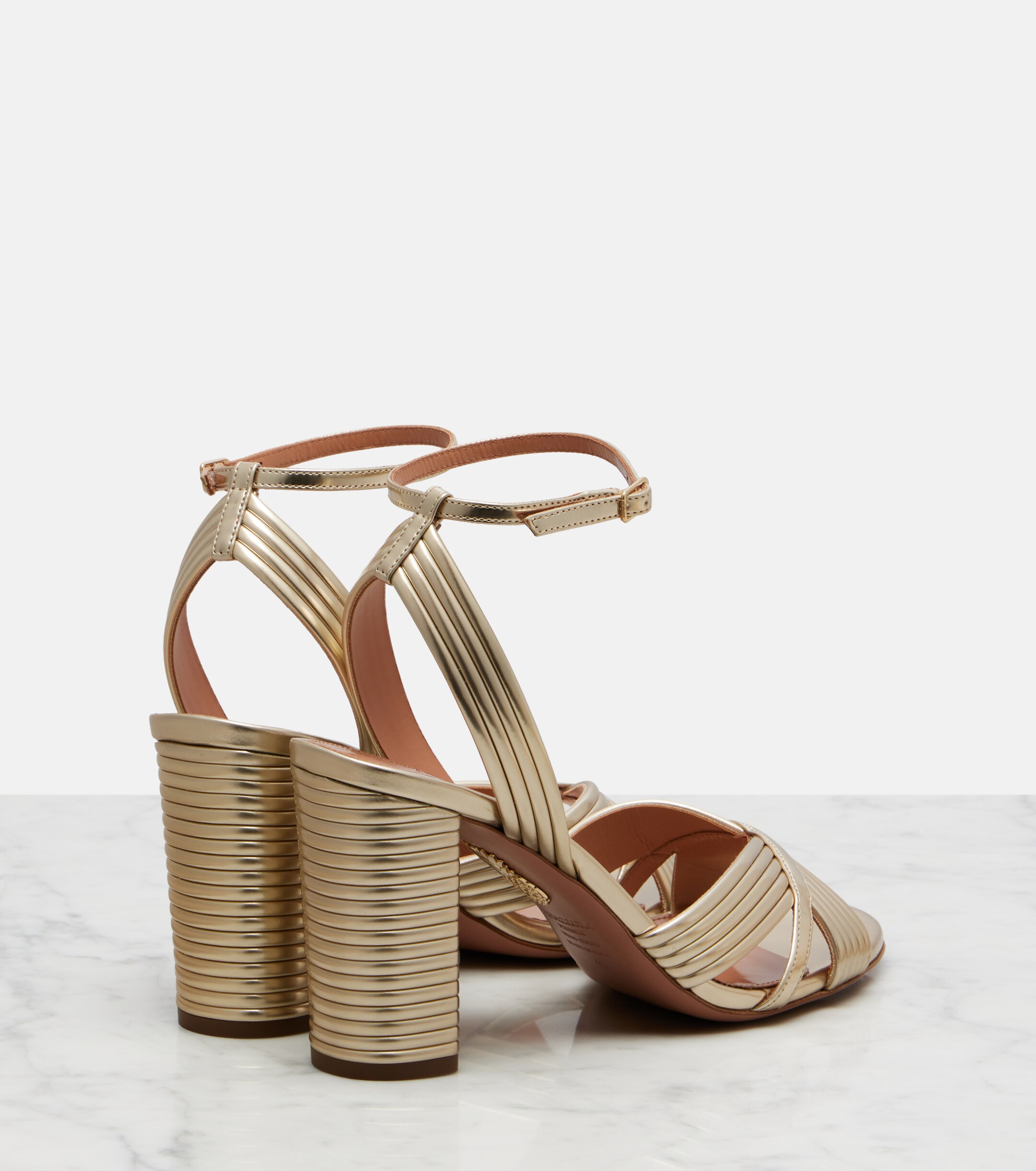 AQUAZZURA Aquazzura Very Sundance metallic leather sandals