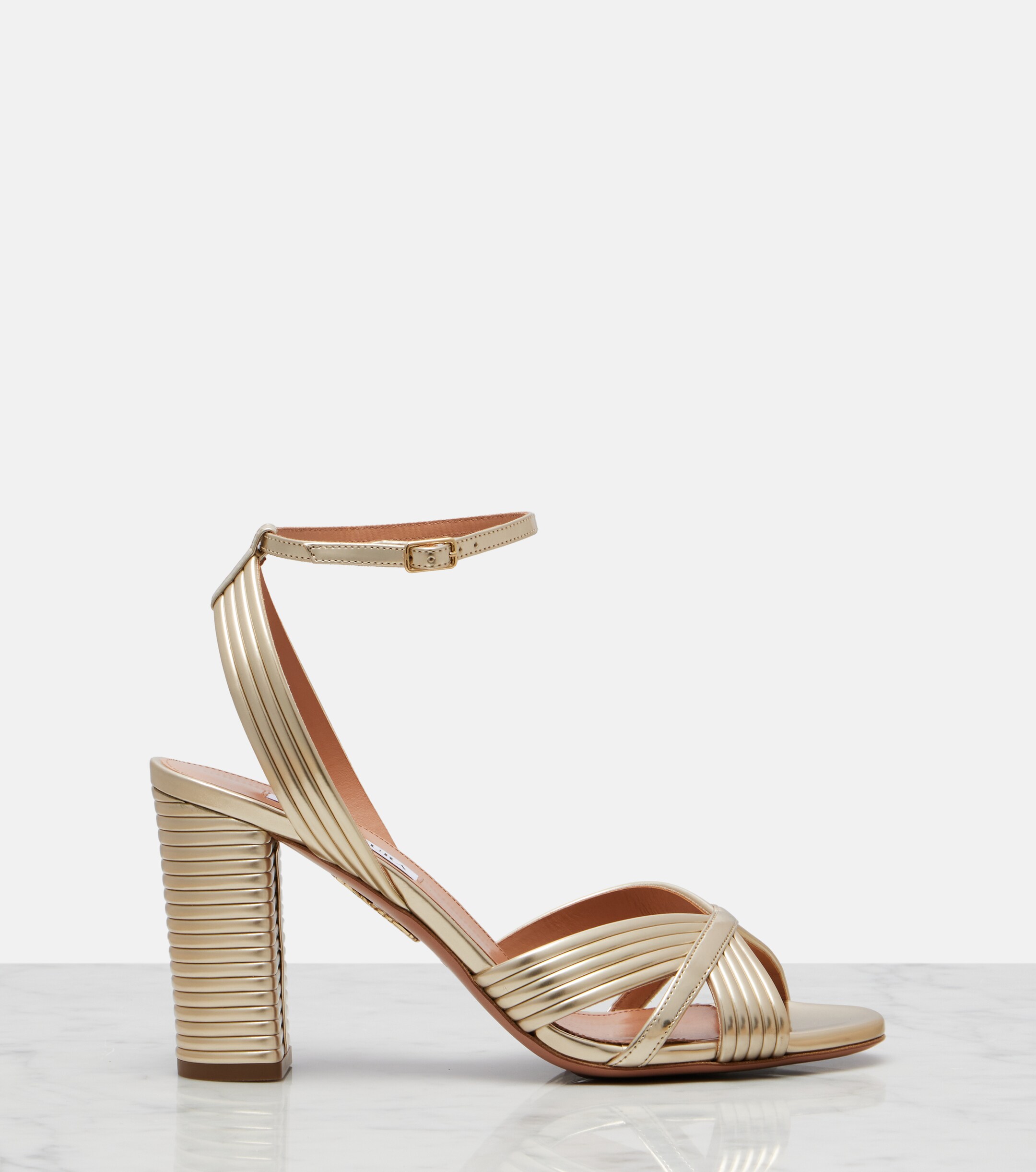 AQUAZZURA Aquazzura Very Sundance metallic leather sandals