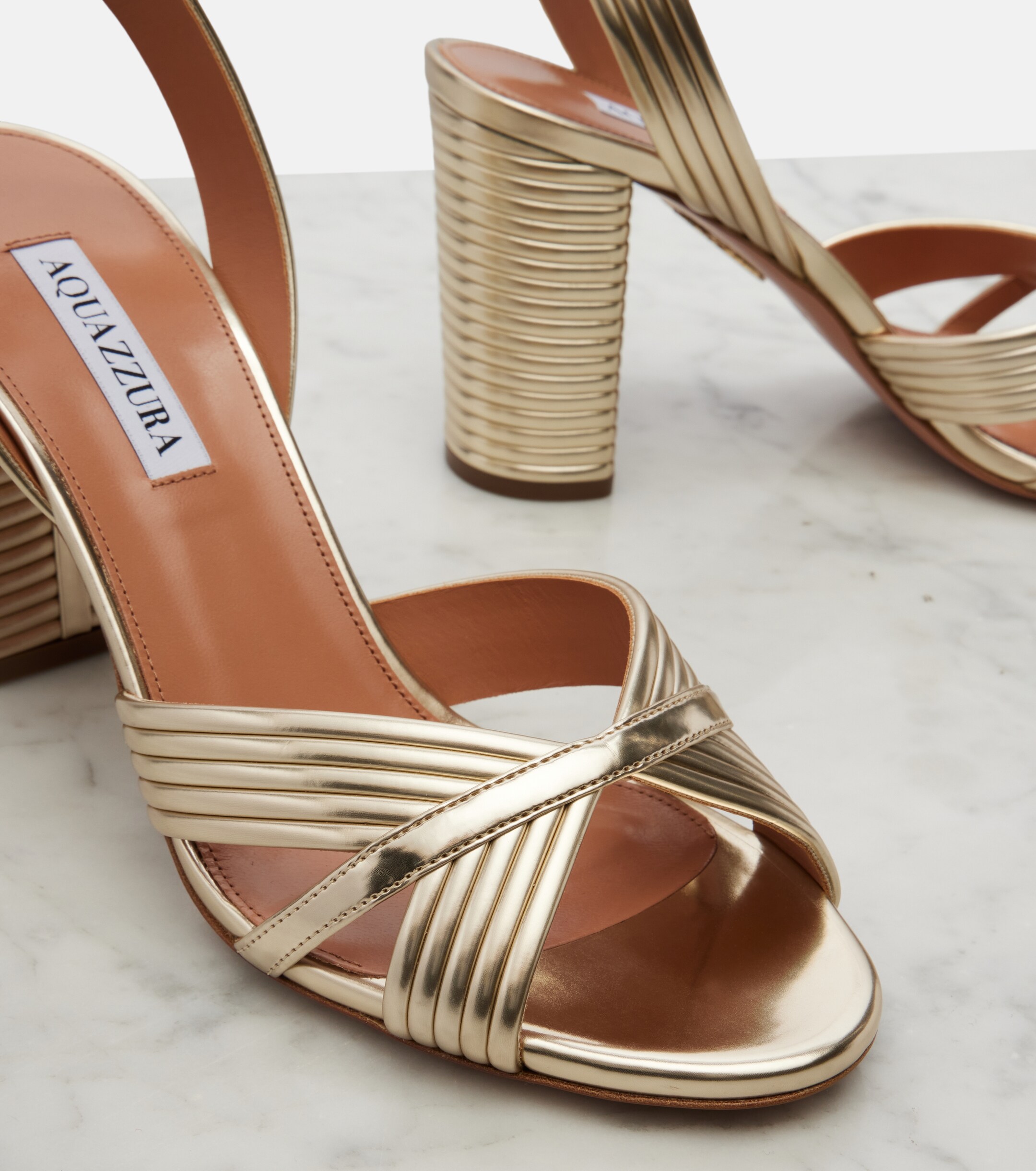 AQUAZZURA Aquazzura Very Sundance metallic leather sandals