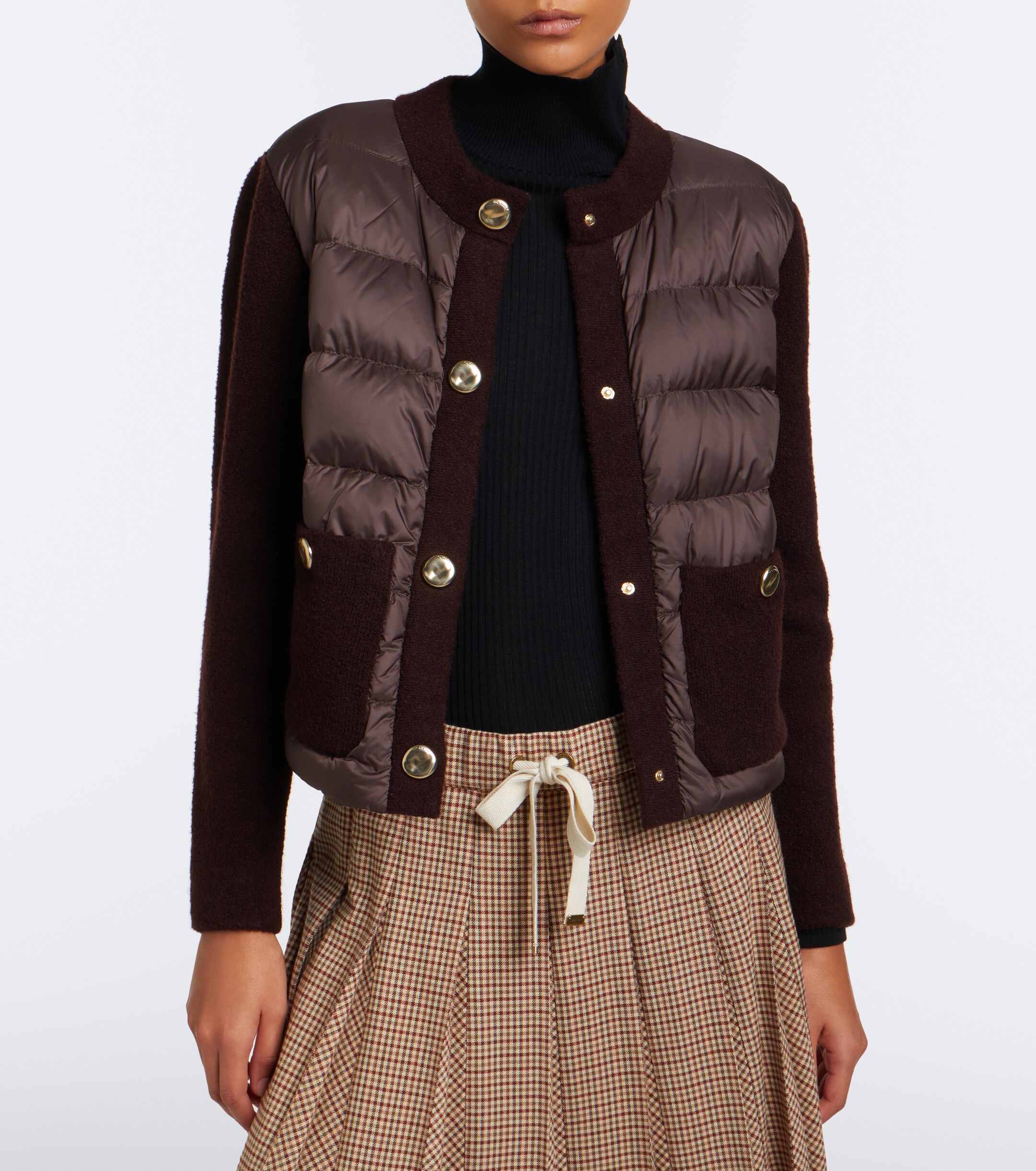 Moncler Moncler Down-paneled wool-blend cardigan