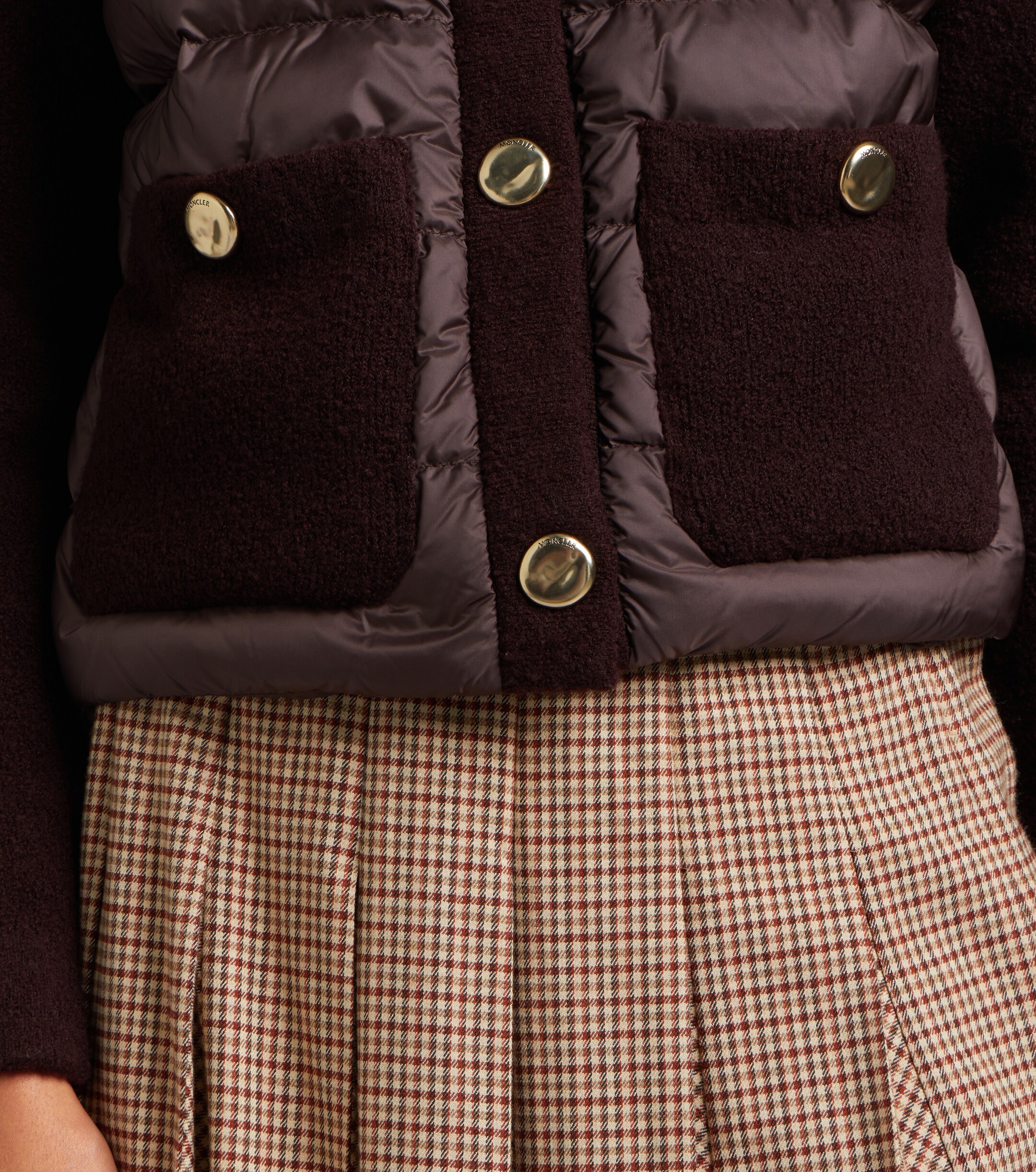 Moncler Moncler Down-paneled wool-blend cardigan
