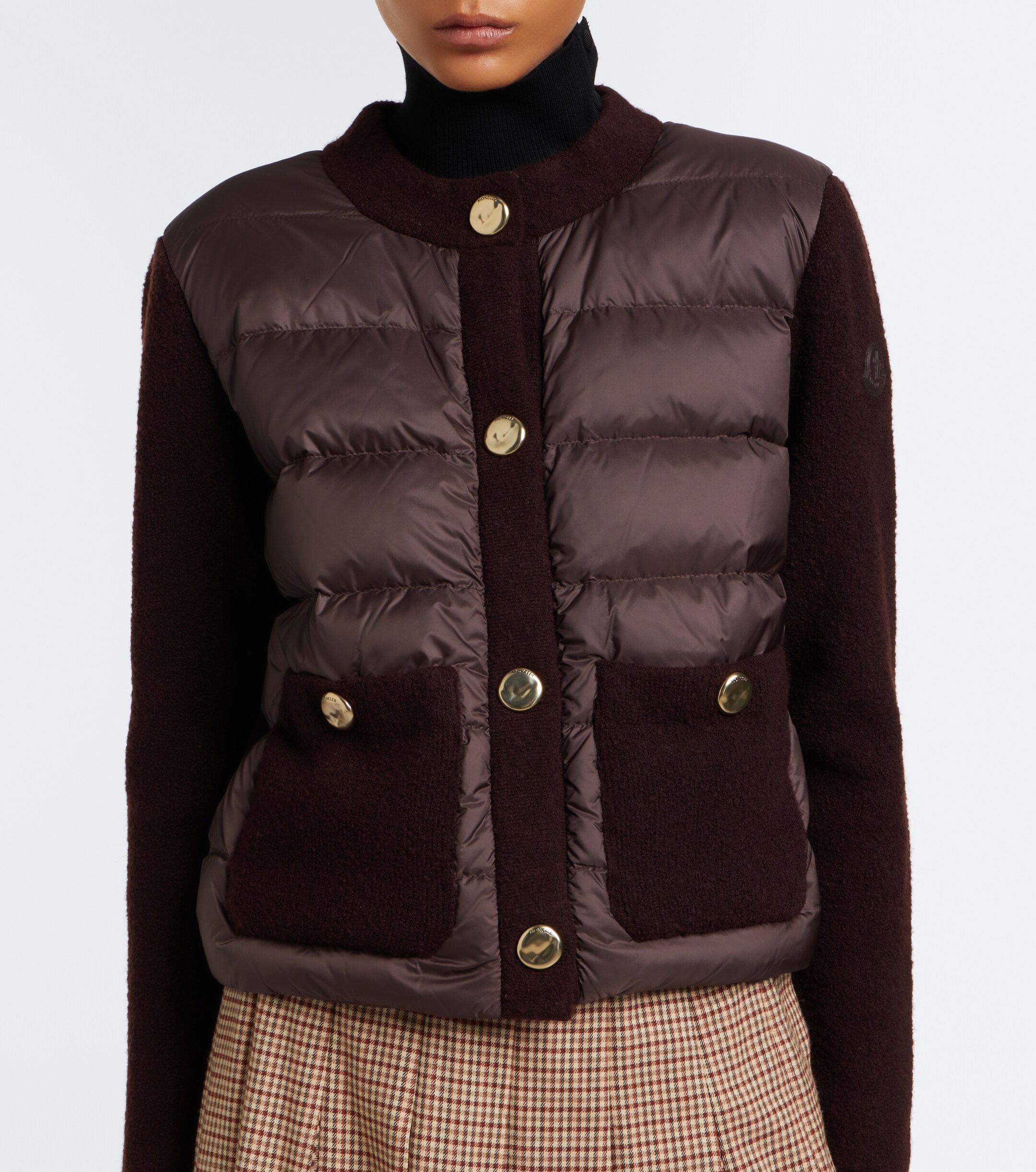 Moncler Moncler Down-paneled wool-blend cardigan
