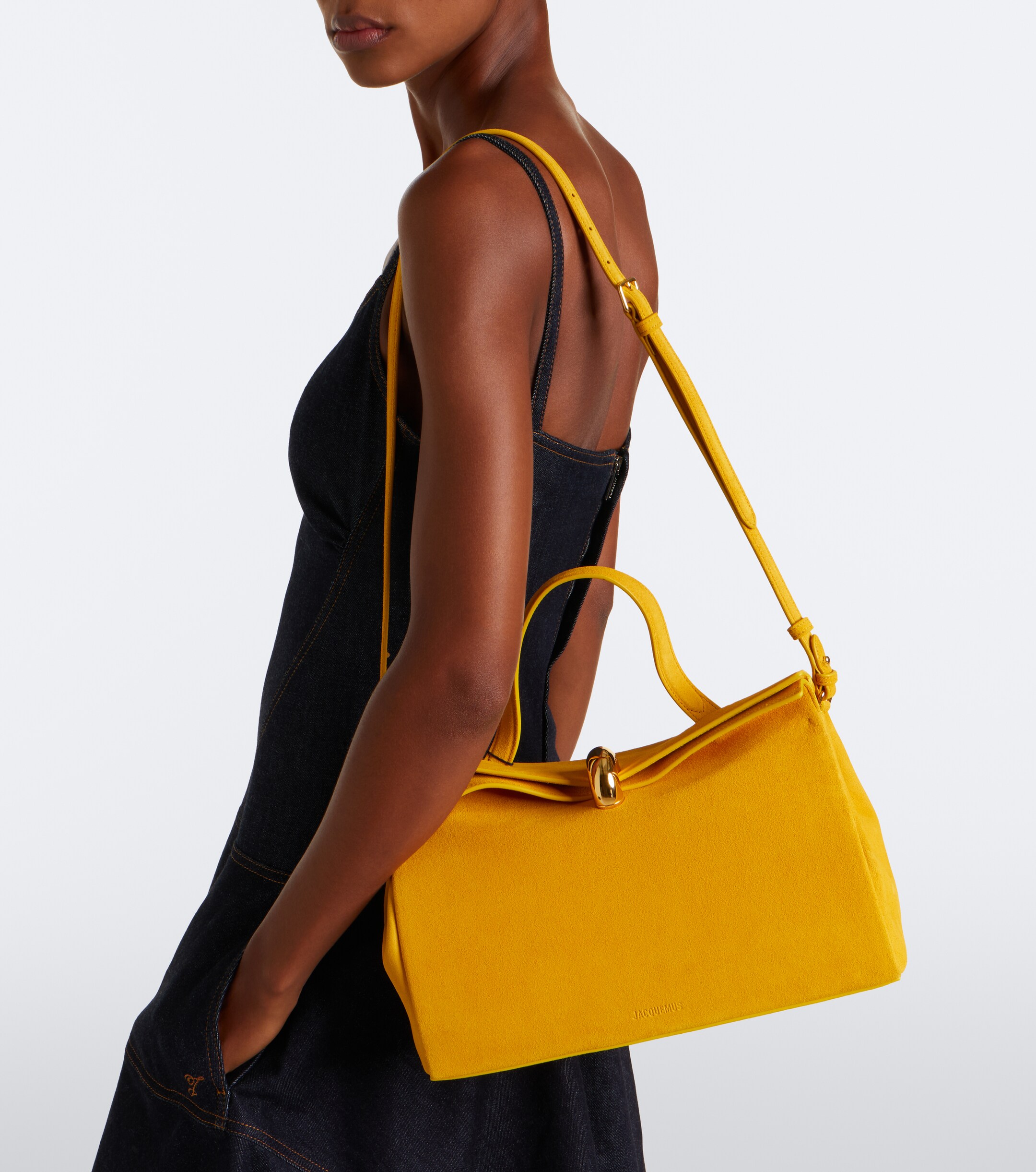 Jacquemus Valerie Medium suede top-handle bag