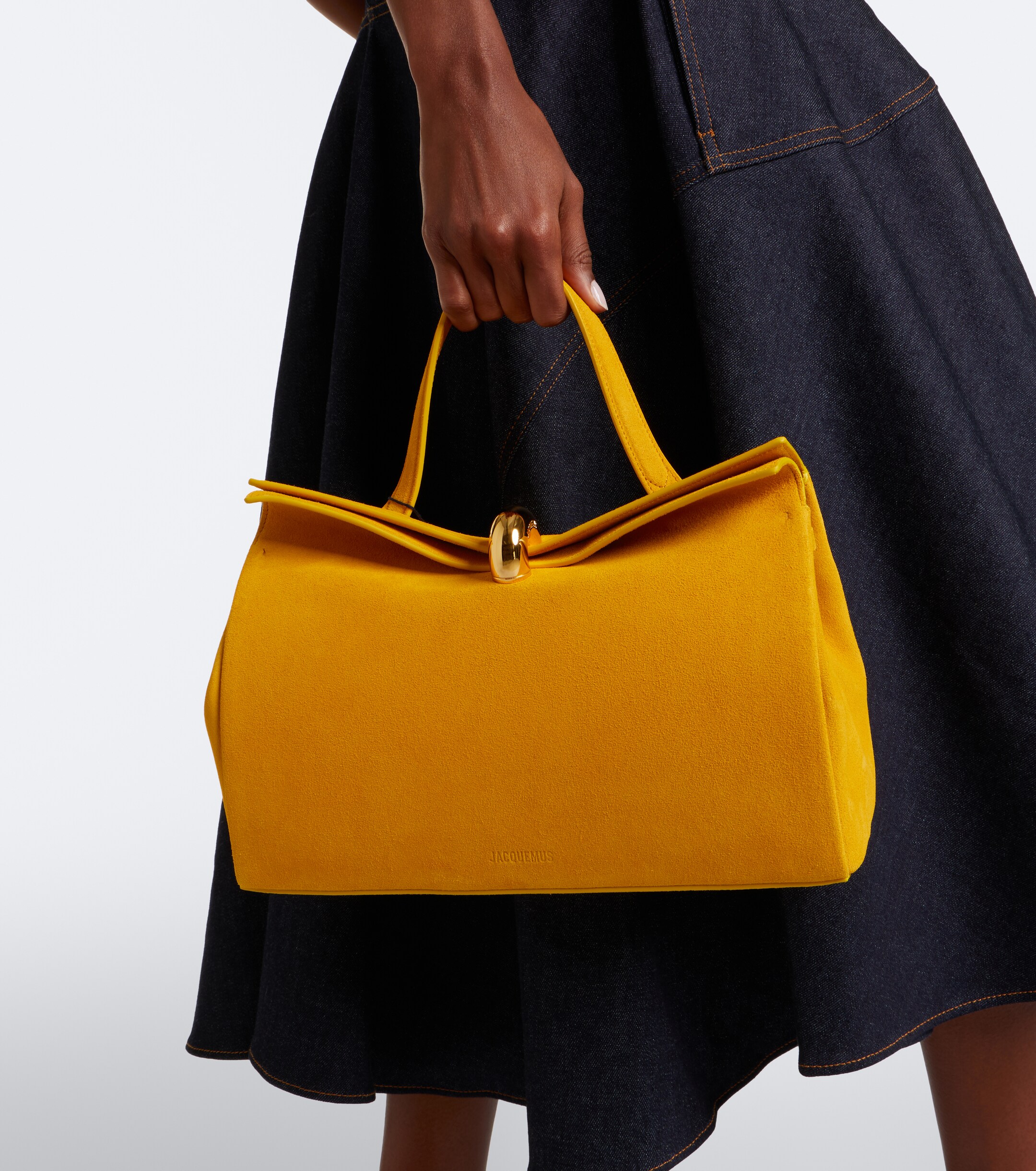 Jacquemus Valerie Medium suede top-handle bag