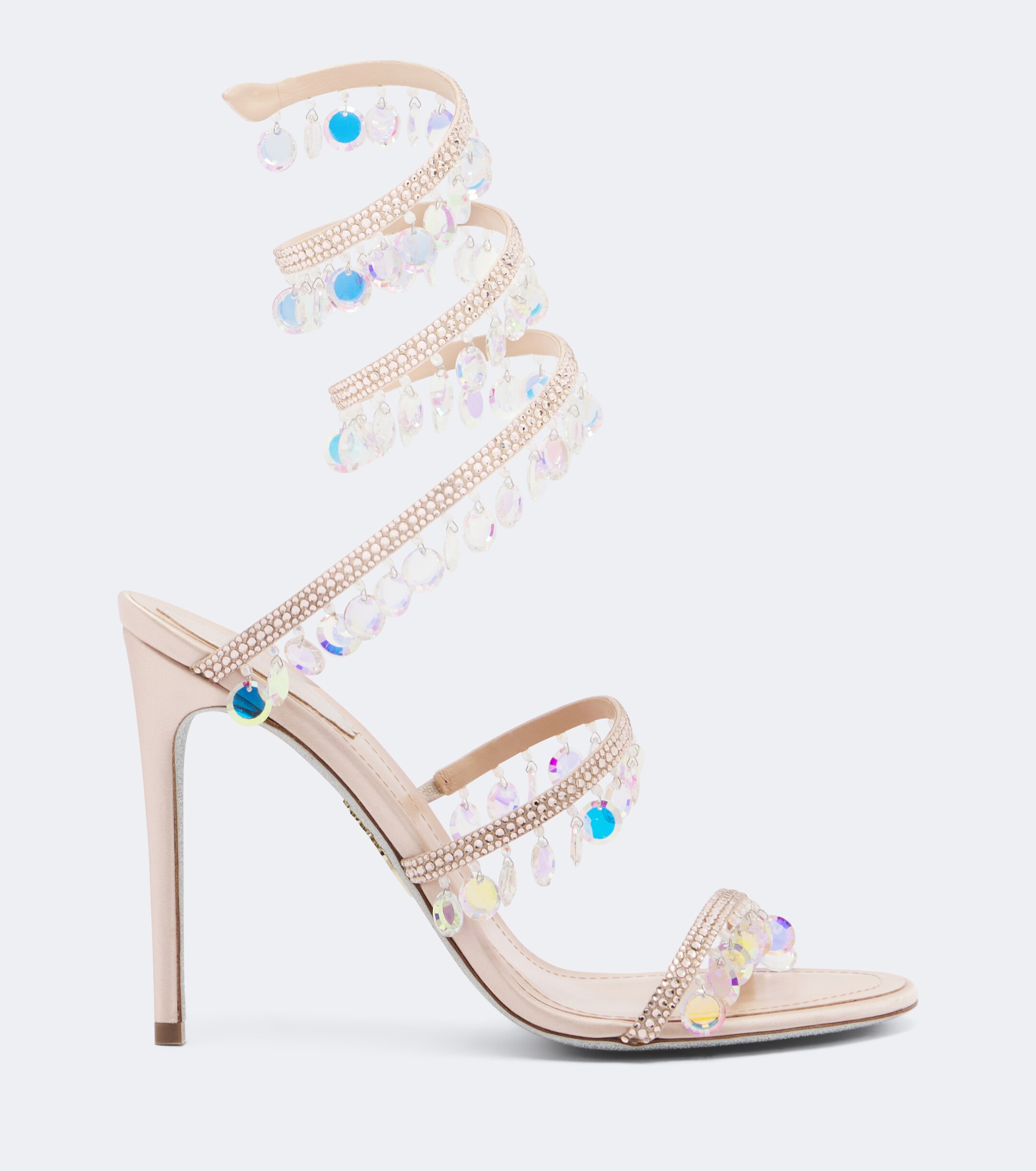 RENÉ CAOVILLA Rene Caovilla Chandelier embellished satin sandals