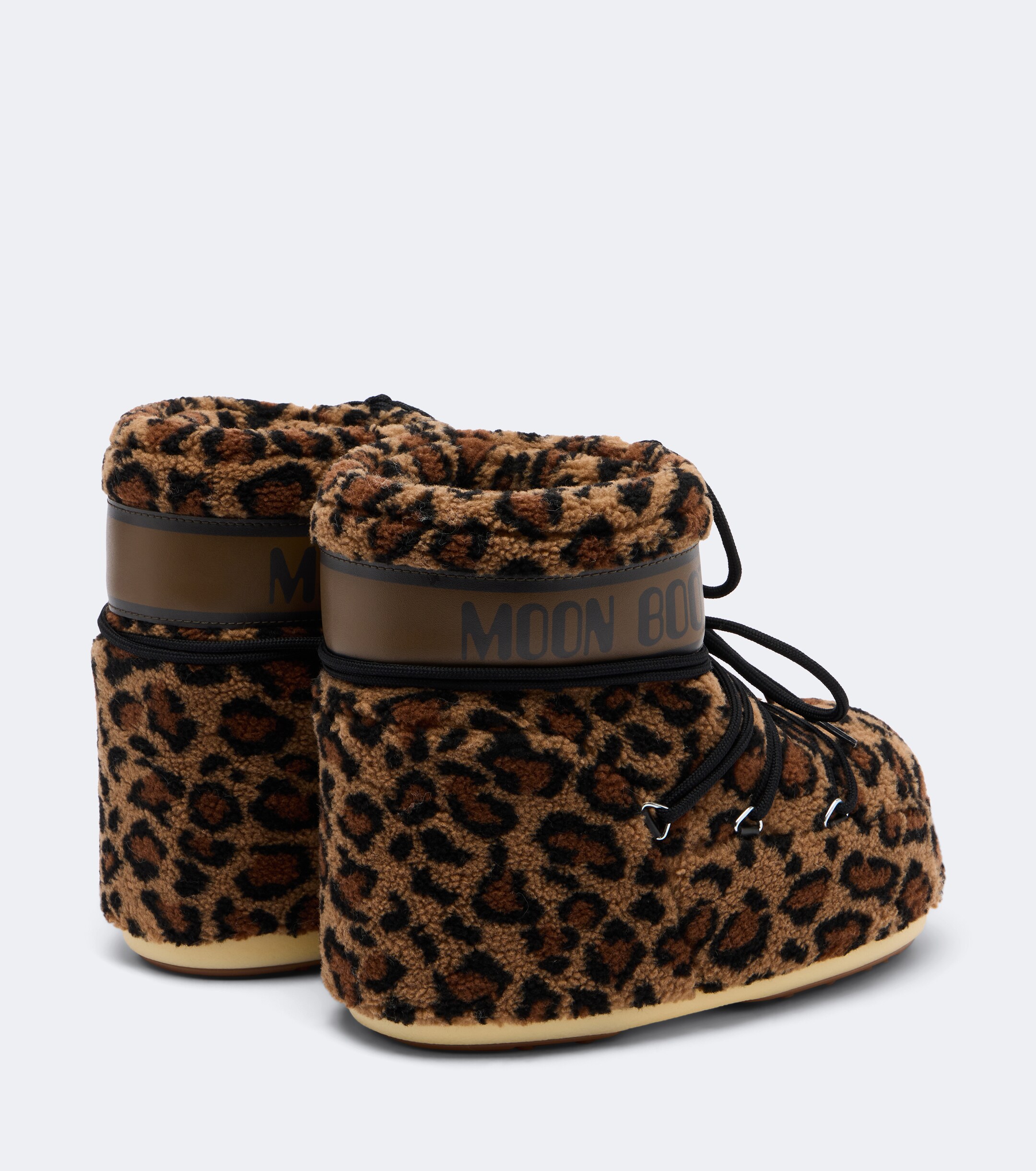 MOON BOOT Moon Boot Icon Low leopard-print teddy snow boots