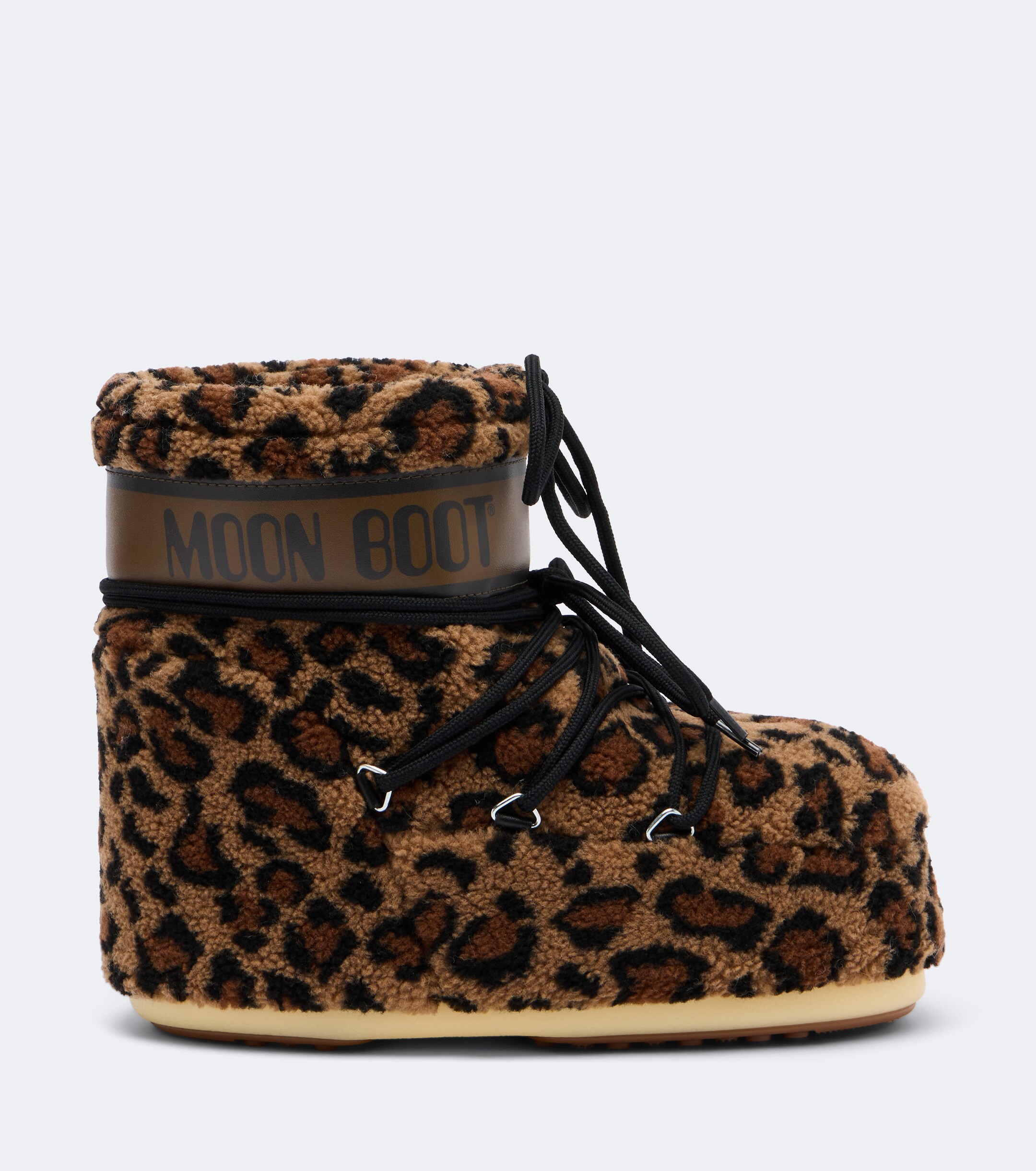 MOON BOOT Moon Boot Icon Low leopard-print teddy snow boots