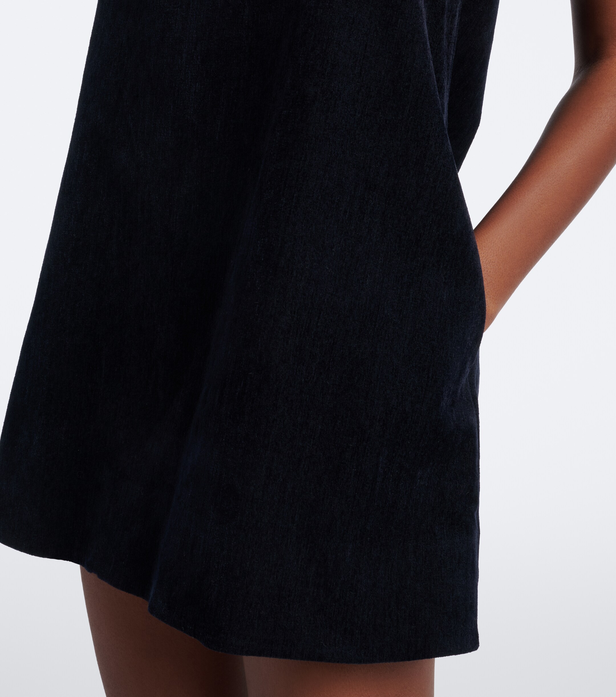 SHUSHU/TONG Shushu/Tong Bow-detail ruffled velvet minidress