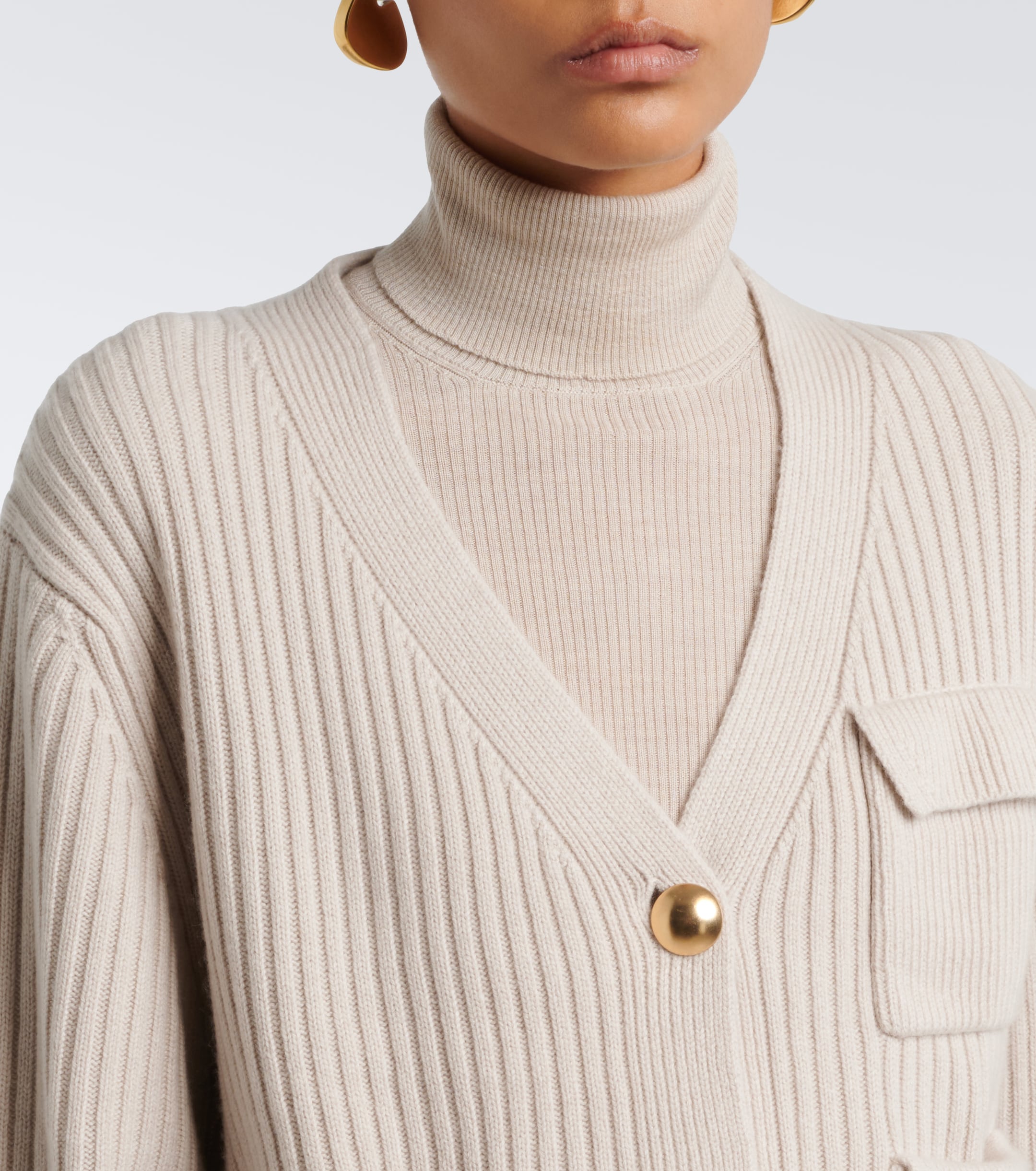 Jardin des Orangers Jardin des Orangers Ribbed-knit wool and cashmere cardigan