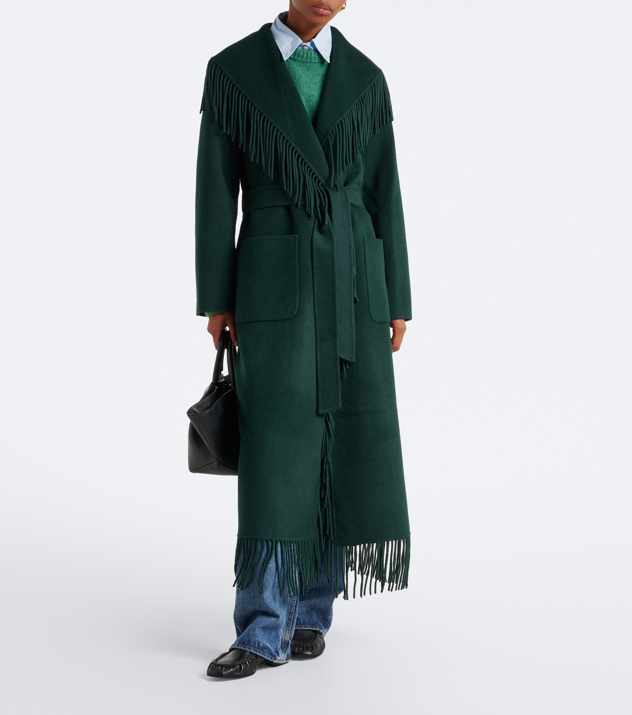 SIMKHAI Simkhai Carrie fringed wrap coat