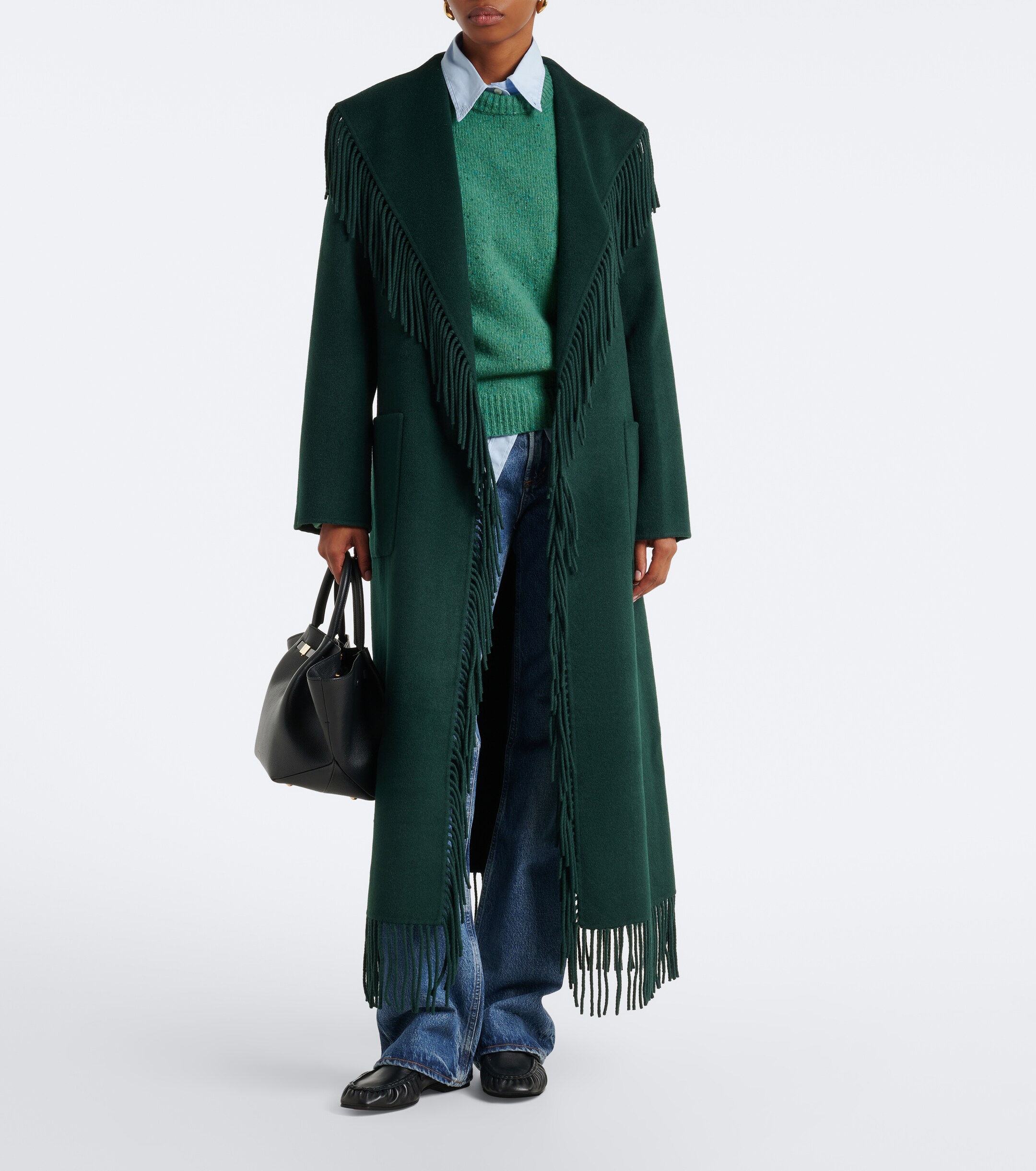 SIMKHAI Simkhai Carrie fringed wrap coat